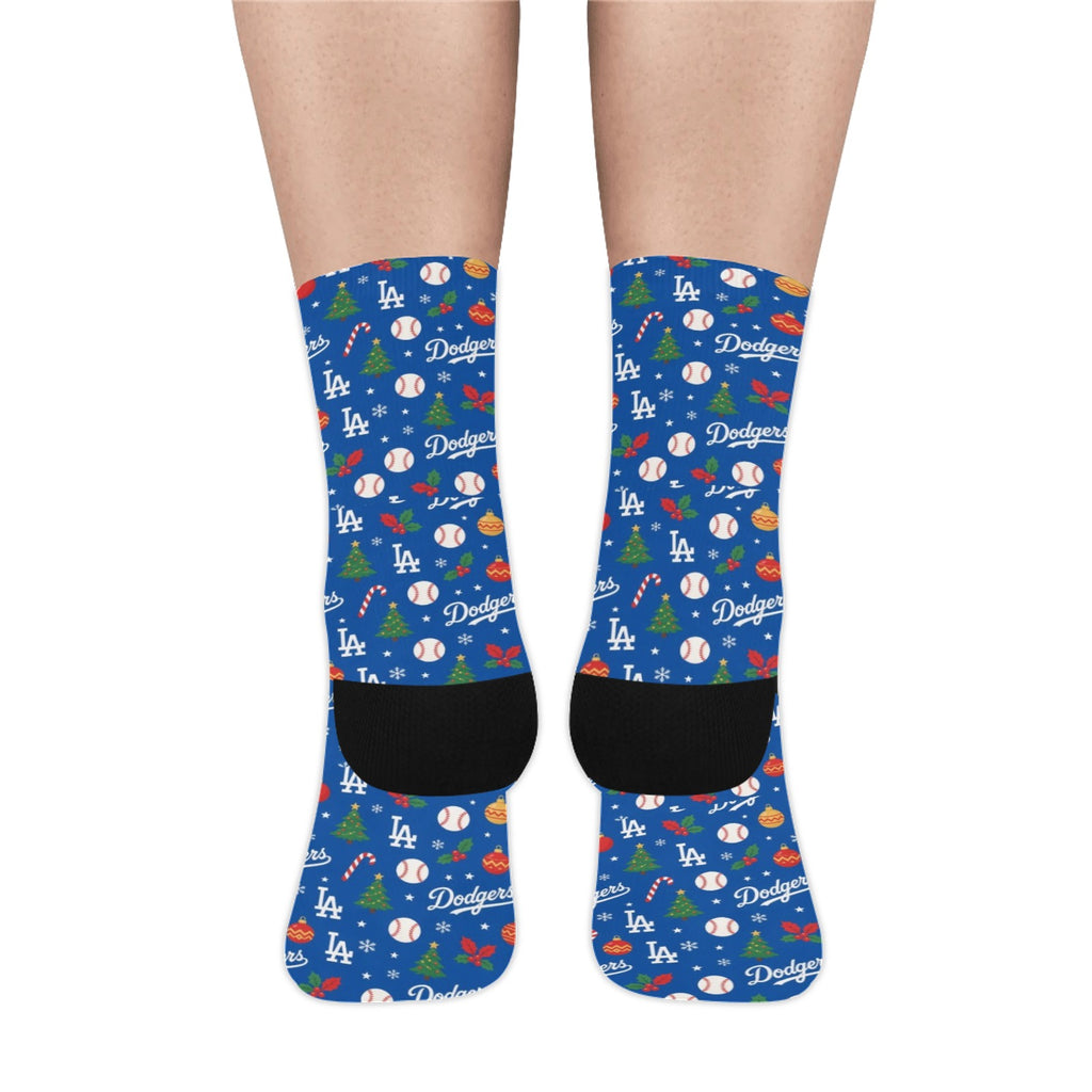 Dodgers Christmas Men's Custom Socks (Made In USA)