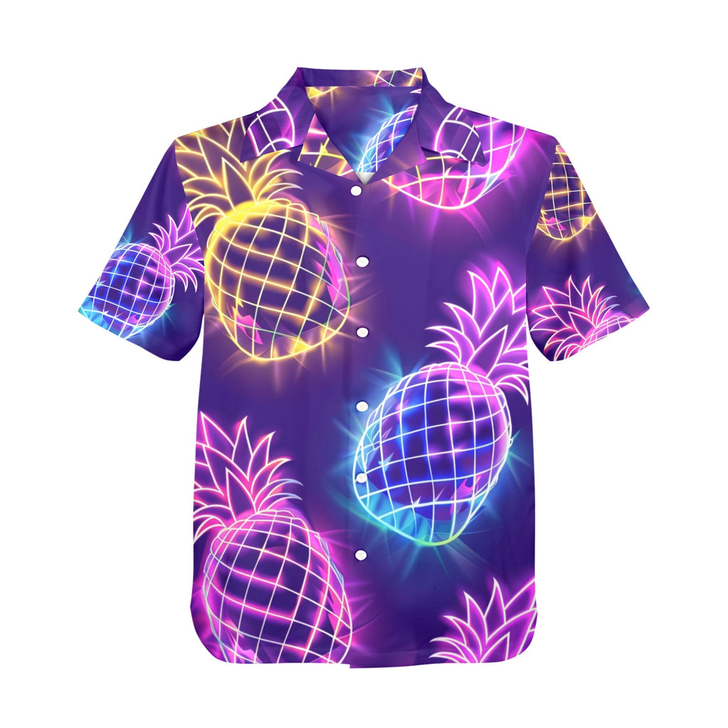 Pineapple Men's All Over Print Hawaiian Shirt Made In USA Ships to USA Only