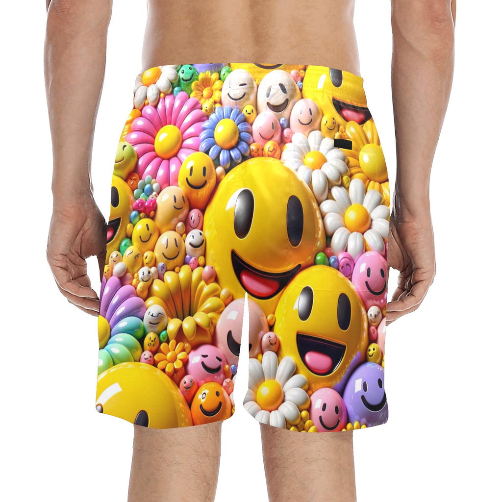 Laughing All the Way Men's Mid-Length Beach Shorts Free Shipping