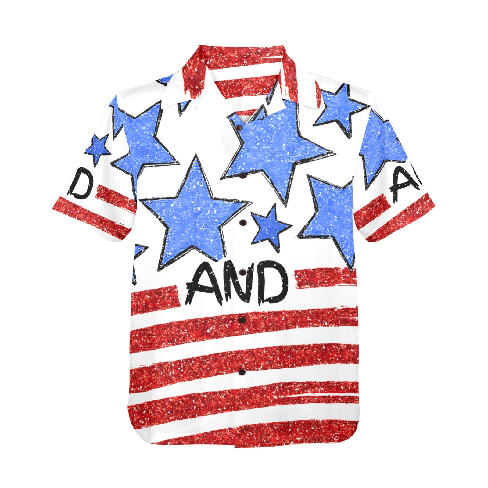 Stars and Strips Men's All Over Print Hawaiian Shirt Made In USA