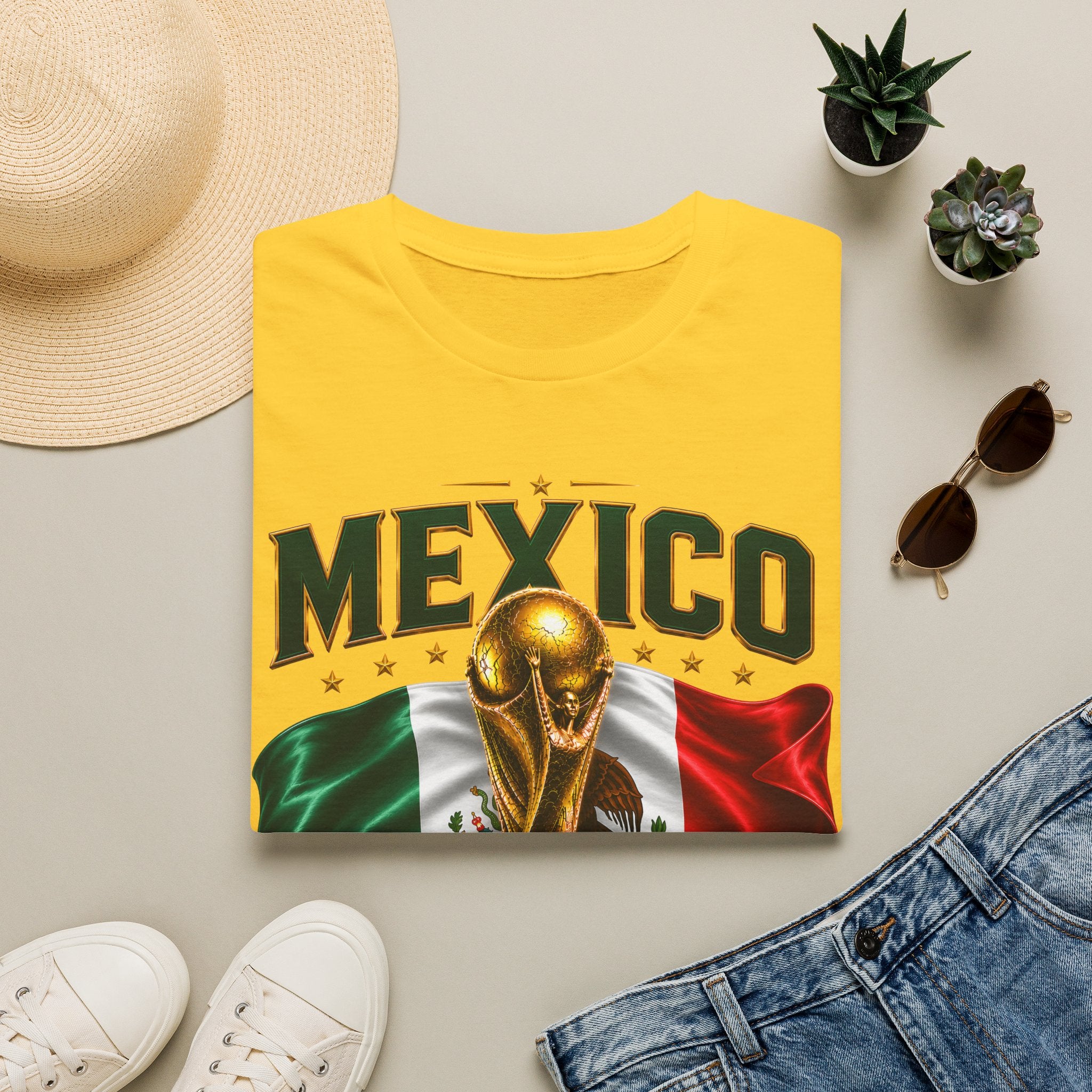Mexico 2026 World Cup T-Shirt — Flag & Trophy Soccer Fan Tee