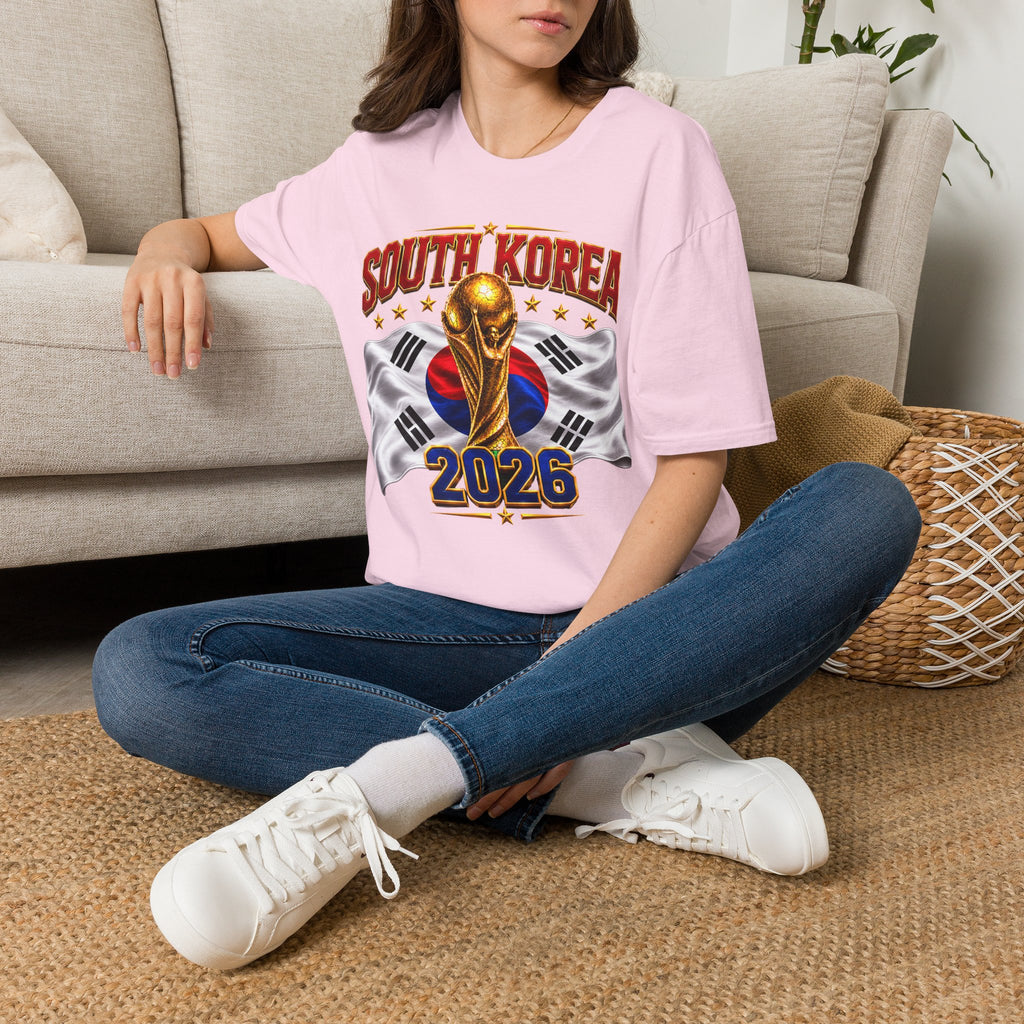 South Korea 2026 Soccer World Cup T-Shirt — Korean Flag & Trophy Football Fan Tee