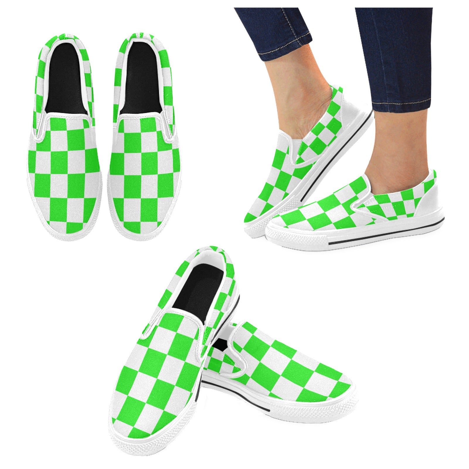 Checkerboard Slip-on Canvas Kid's Shoes (Big Kid)