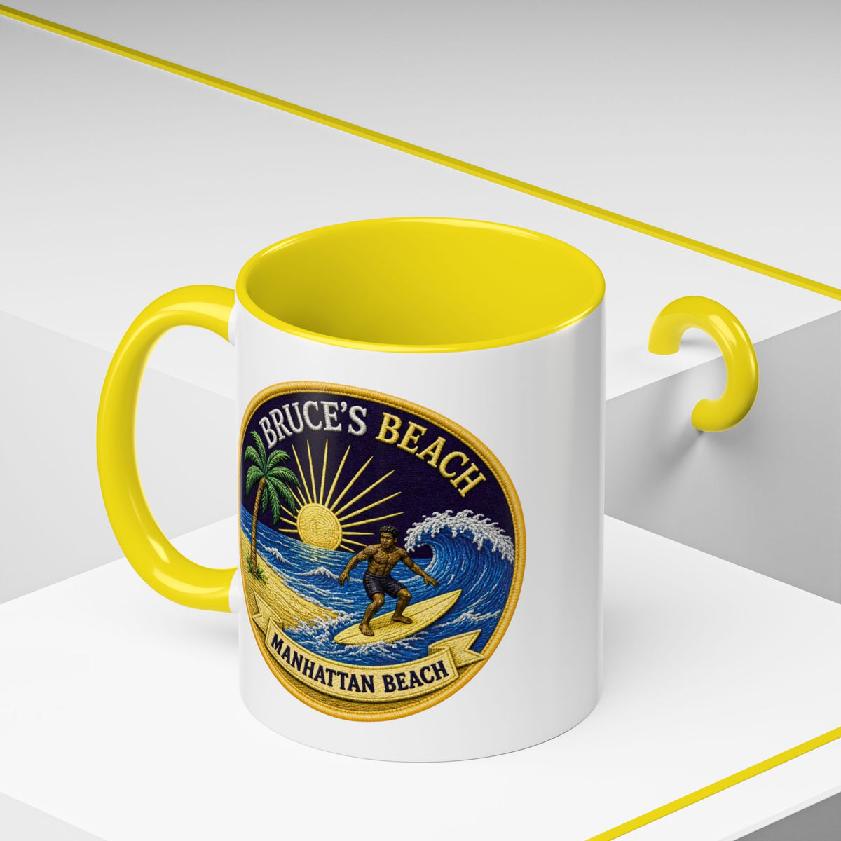 Manhattan Beach Surf Mug — Bruce’s Beach Coffee Cup (11/15oz Accent)