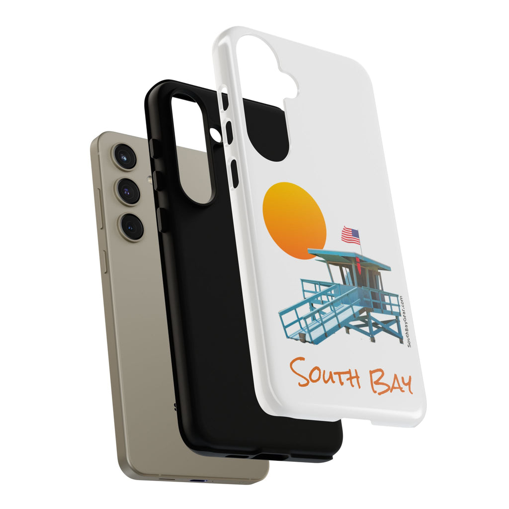 South Bay Lifeguard Stand with American Flag Tough Phone Cases