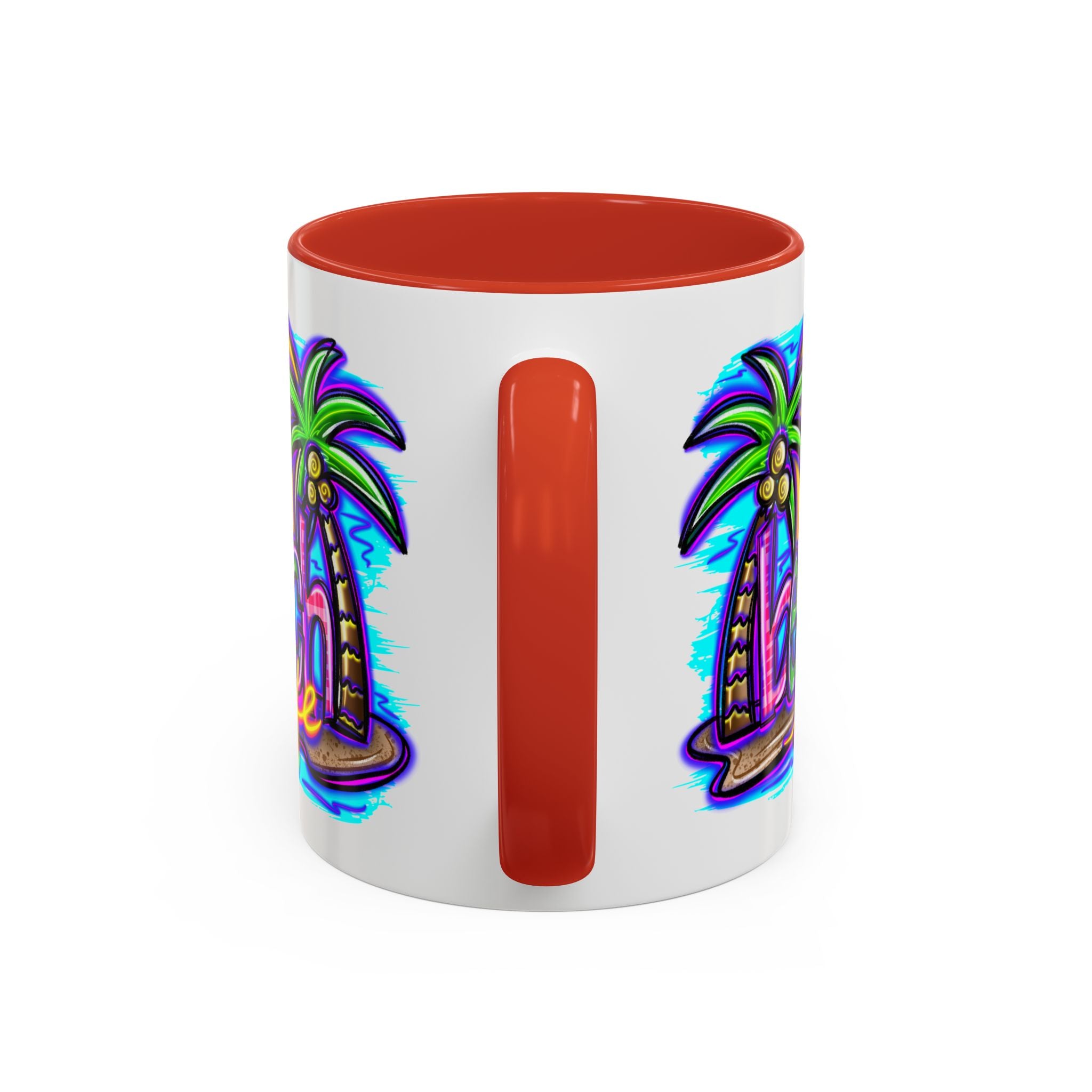 Beach Life Coffee Mug — Tropical Palm Sunset Accent Mug (11/15oz)