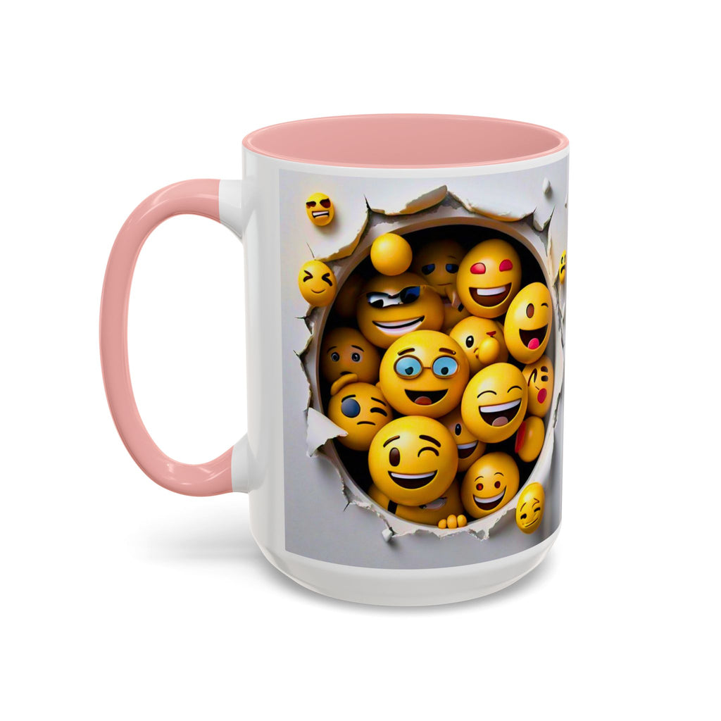 Emoji Explosion Coffee Mug | Accent Inner & Handle Color, 11oz 15oz