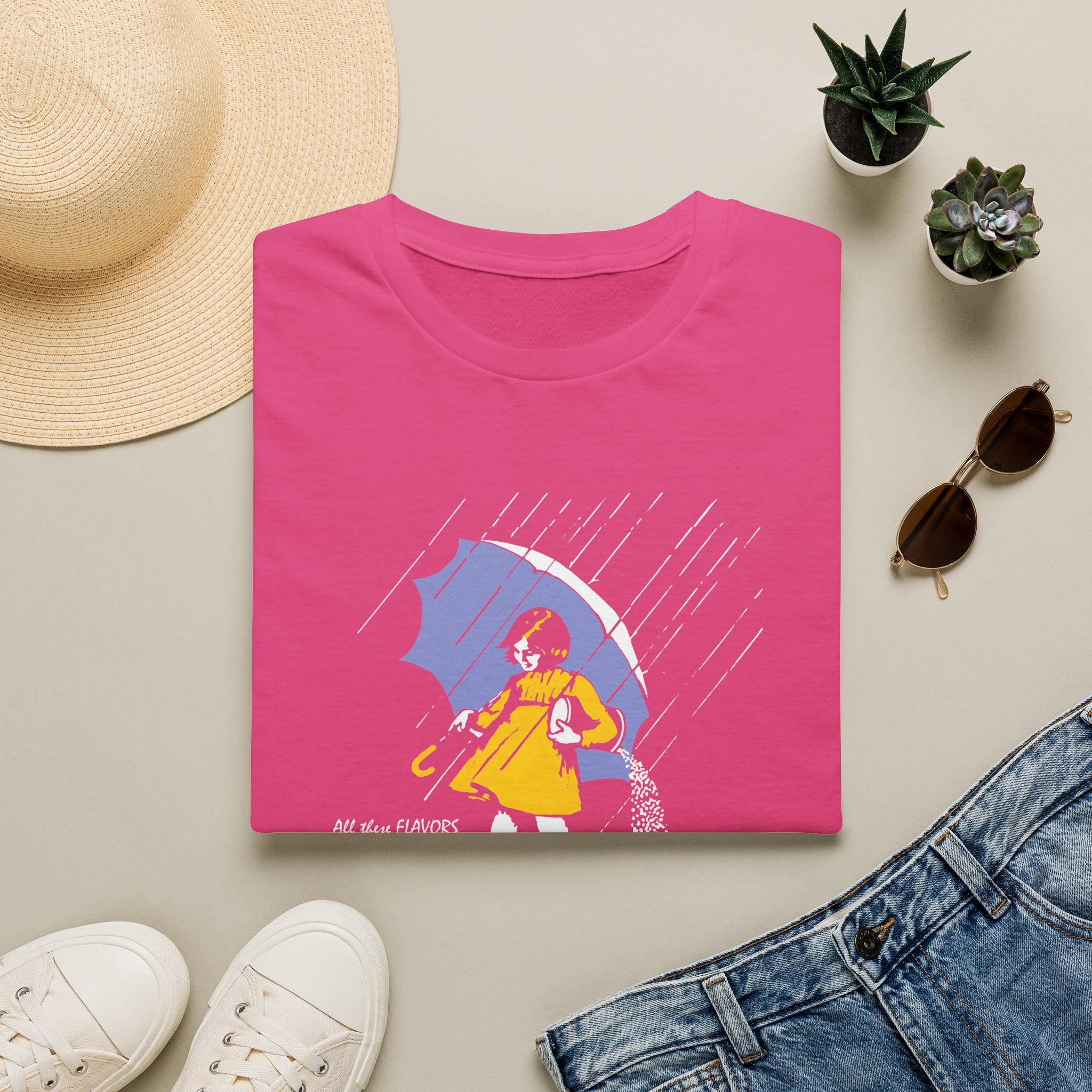 Salty Rainy Day Graphic T-Shirt — Girl with Umbrella Illustration