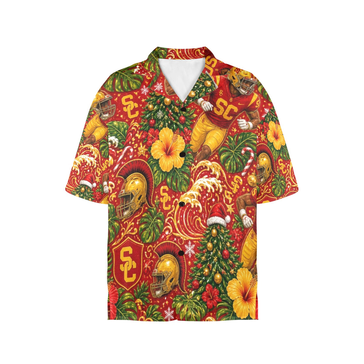 USC Christmas Women's All Over Print Hawaiian Shirt （Made in USA Ships to USA Only）