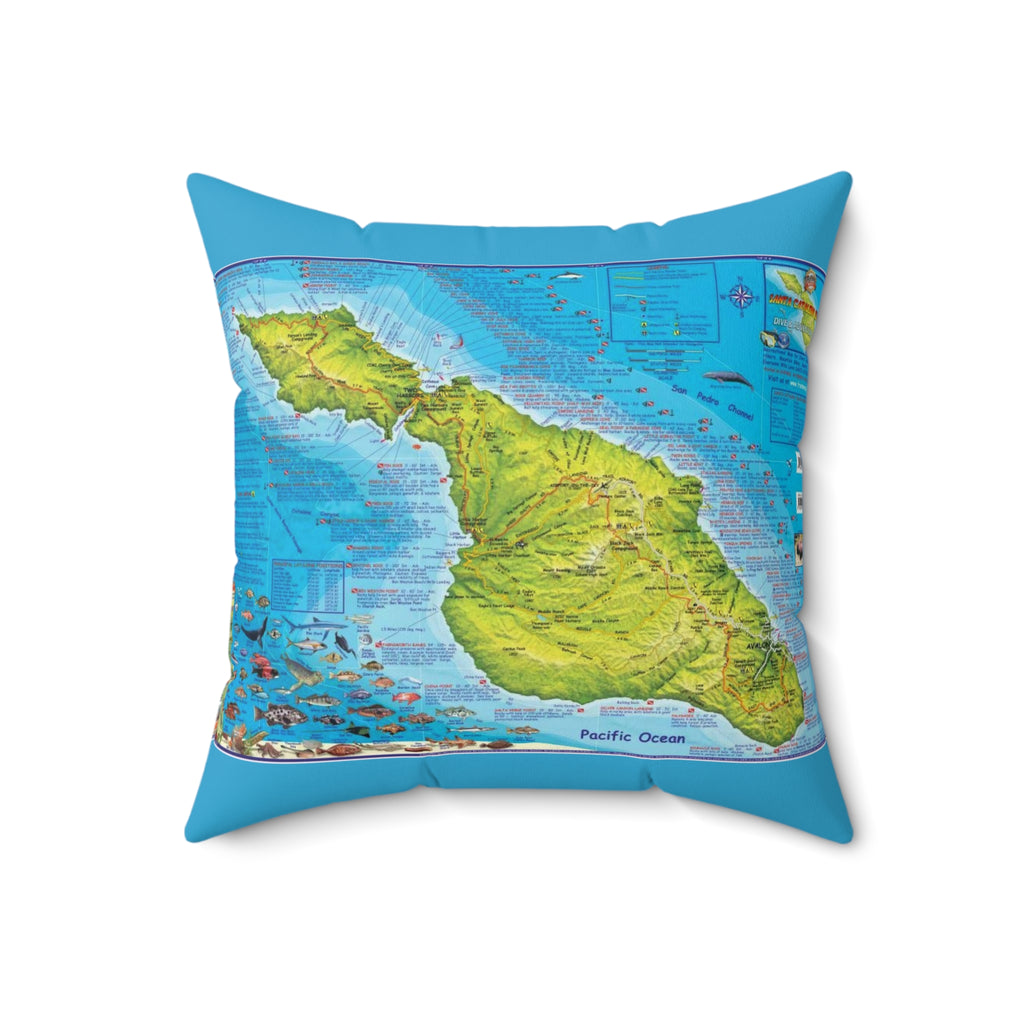 Santa Catalina Island California 90704 #2 Spun Polyester Square Pillow