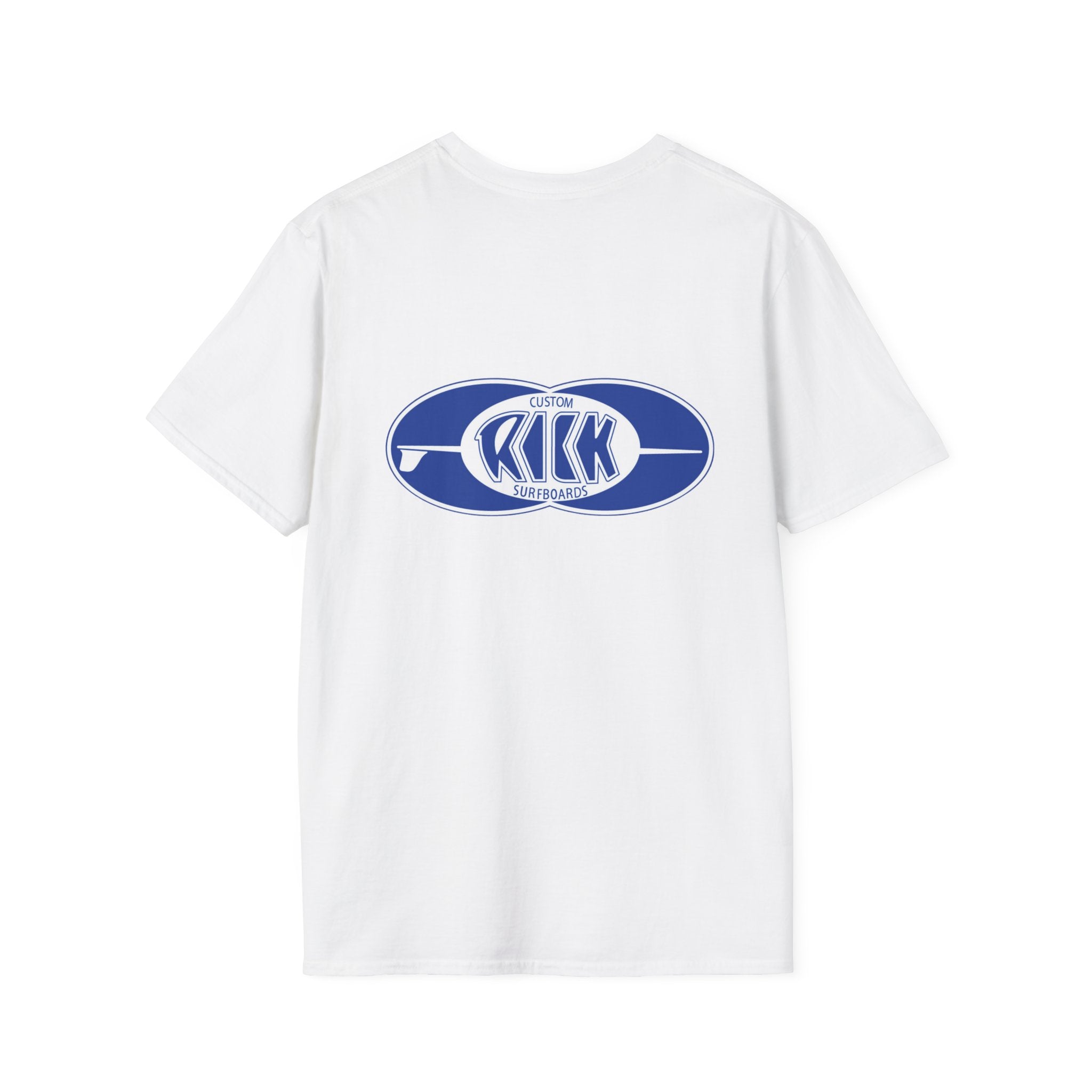 RICK SURFBOARDS Unisex Softstyle T-Shirt, Mens Womens Tee, Many Colors Tagged Front Back Print