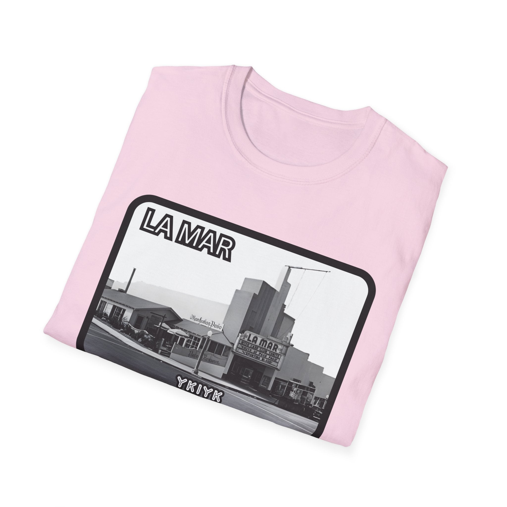 La Mar Theater Manhattan Beach  T-Shirt | Vintage Black & White Urban Graphic YKIYK