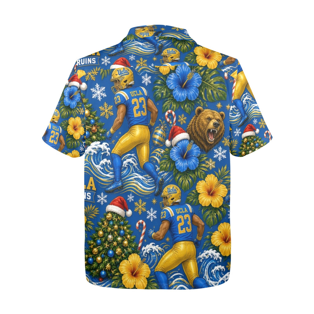 UCLA Christmas Men's All Over Print Hawaiian Shirt Made In USA Ships to USA Only