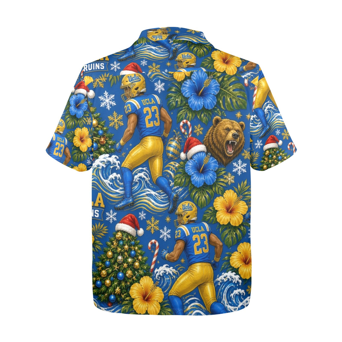 UCLA Christmas Men's All Over Print Hawaiian Shirt Made In USA Ships to USA Only