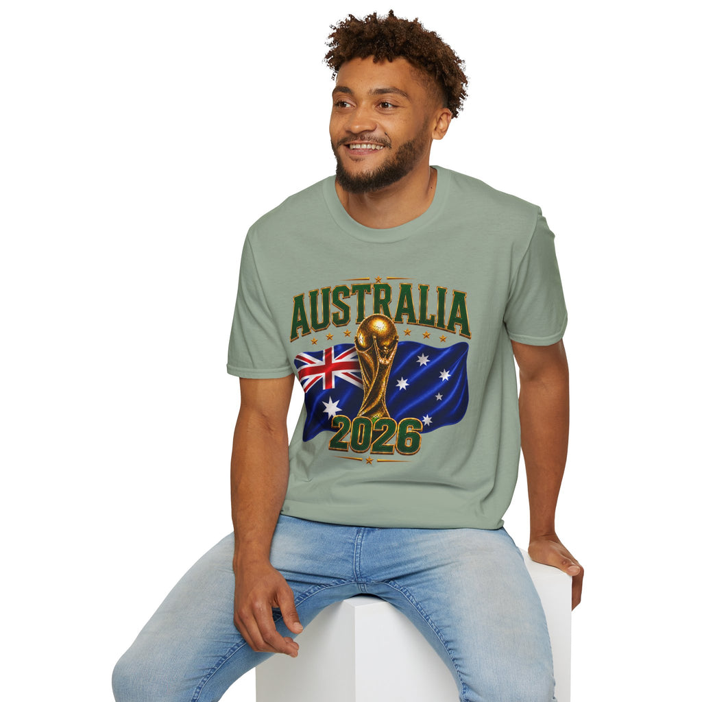 Australia 2026 Soccer World Cup T-Shirt — Aussie Flag & Trophy Design