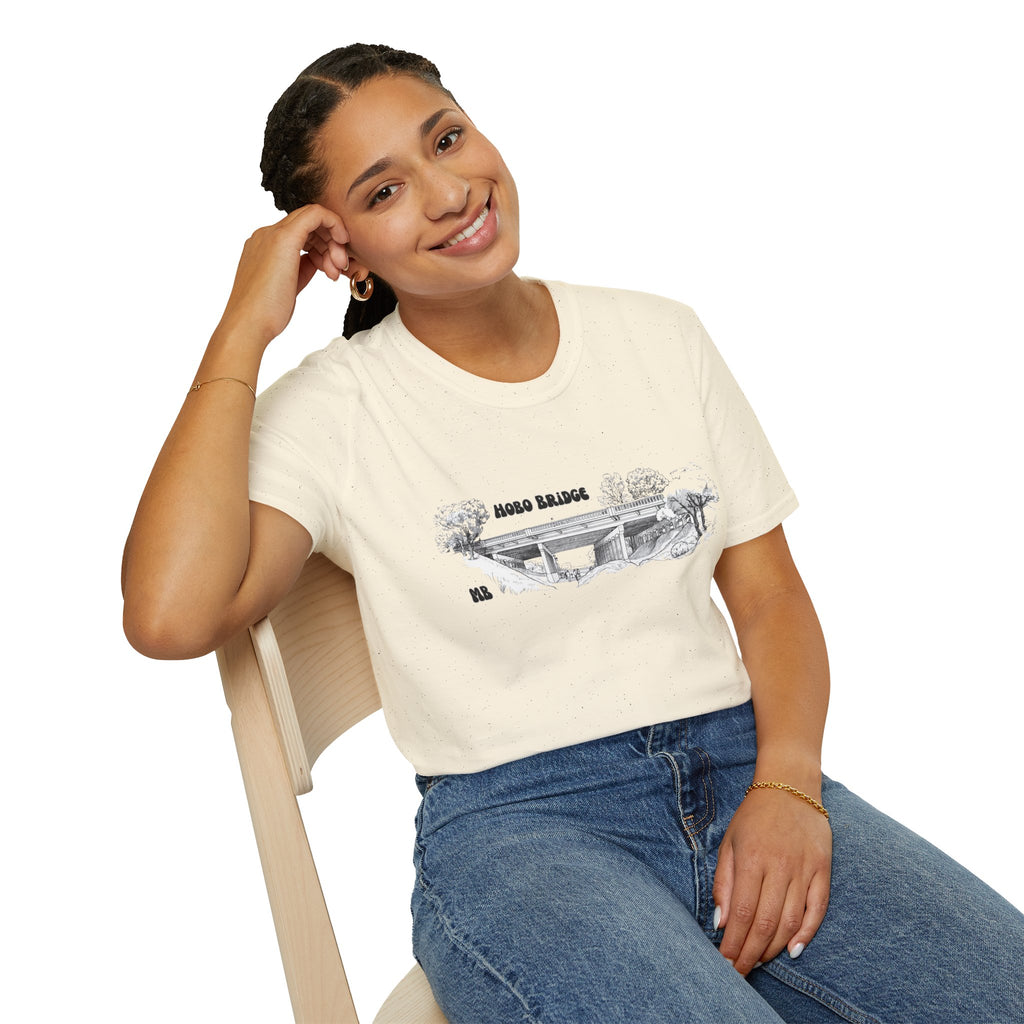 Hobo Bridge Manhattan Beach California Sketch T-Shirt | Hand-Drawn Bridge Illustration IYKYK