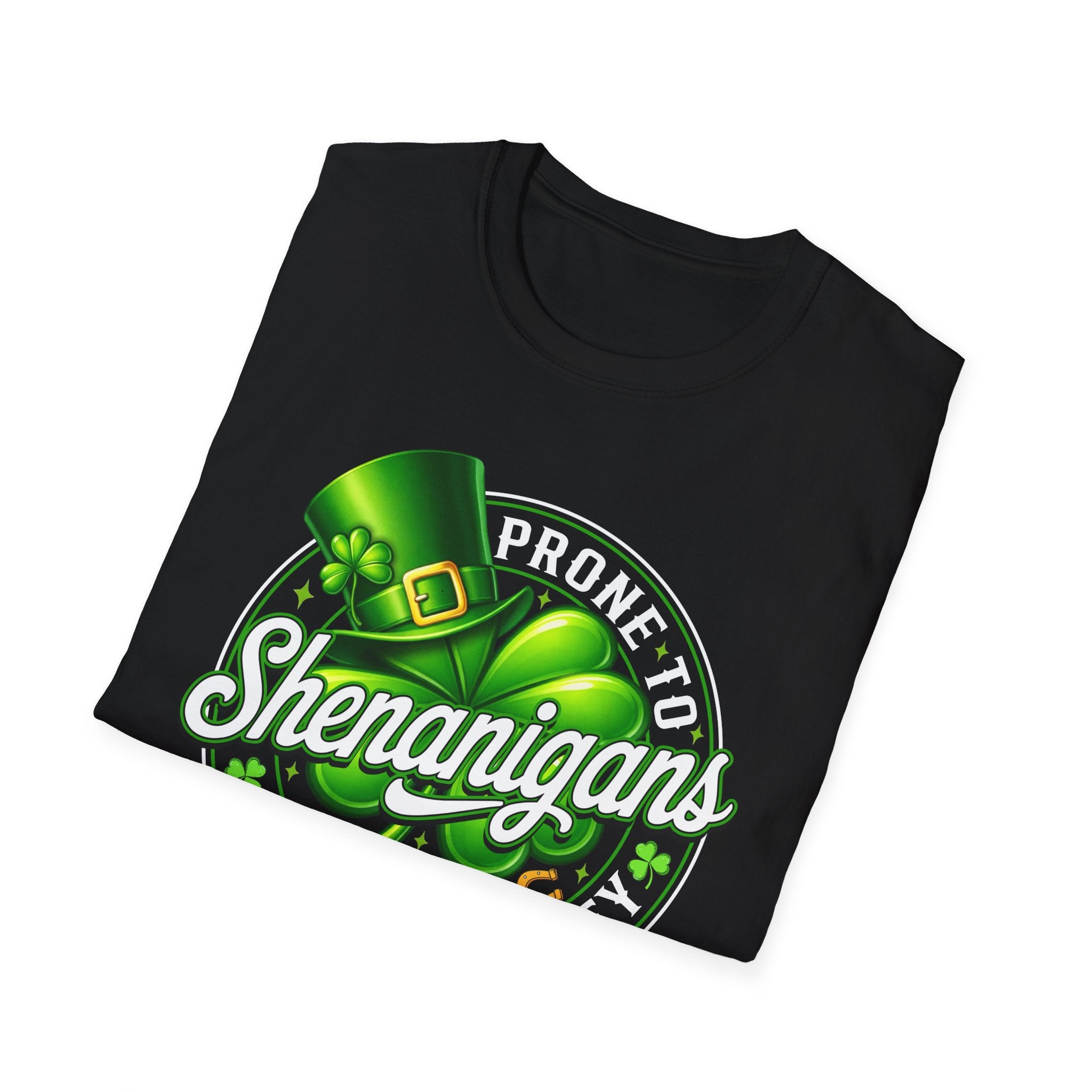 Prone to Shenanigans and Malarkey T-Shirt | St. Patrick's Day Leprechaun Hat Shamrock