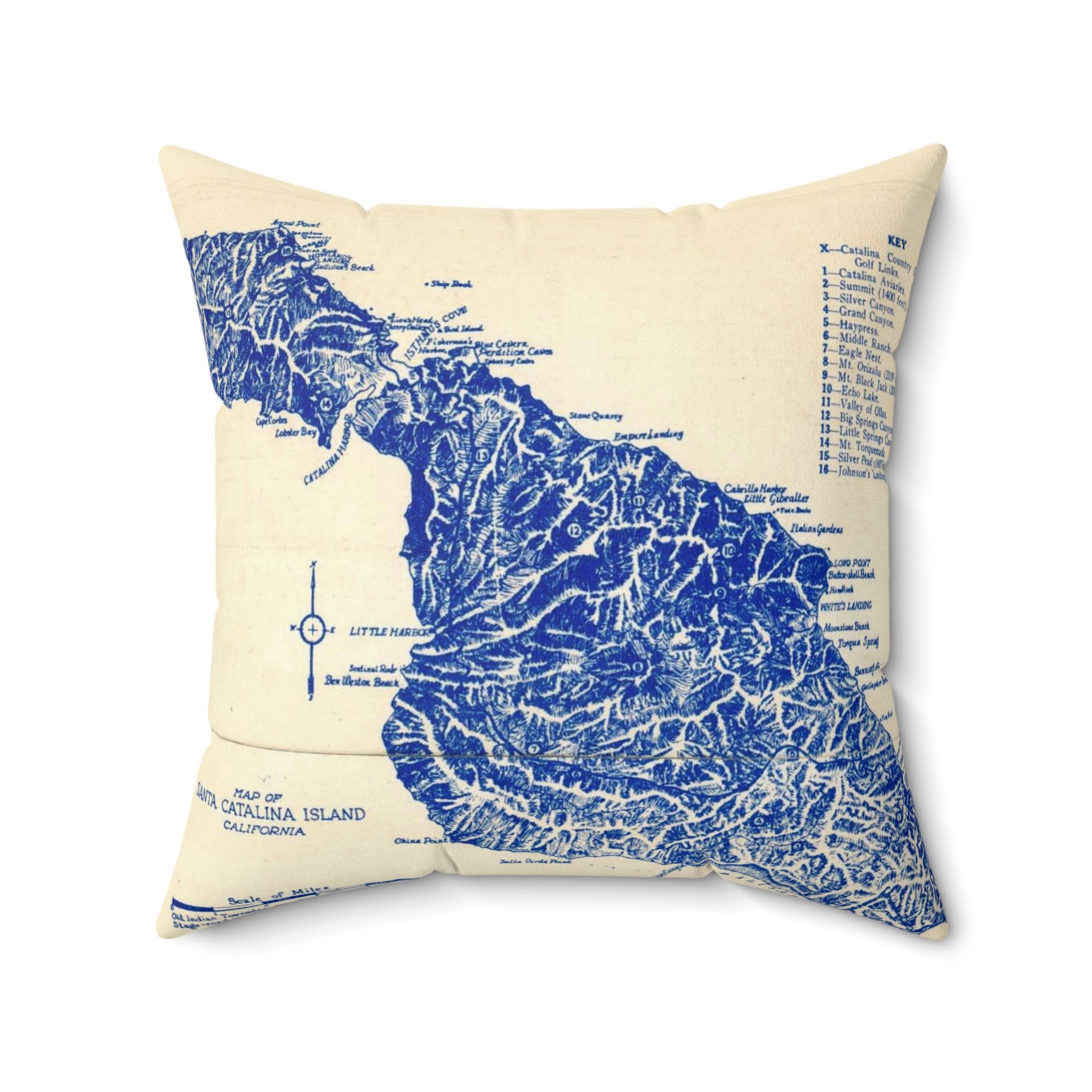 Santa Catalina Island California 90704 #1 Spun Polyester Square Pillow