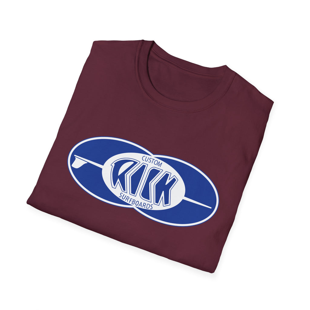 Rick Surfboards Unisex Softstyle T-Shirt Old School Hermosa Beach Print 1 Side