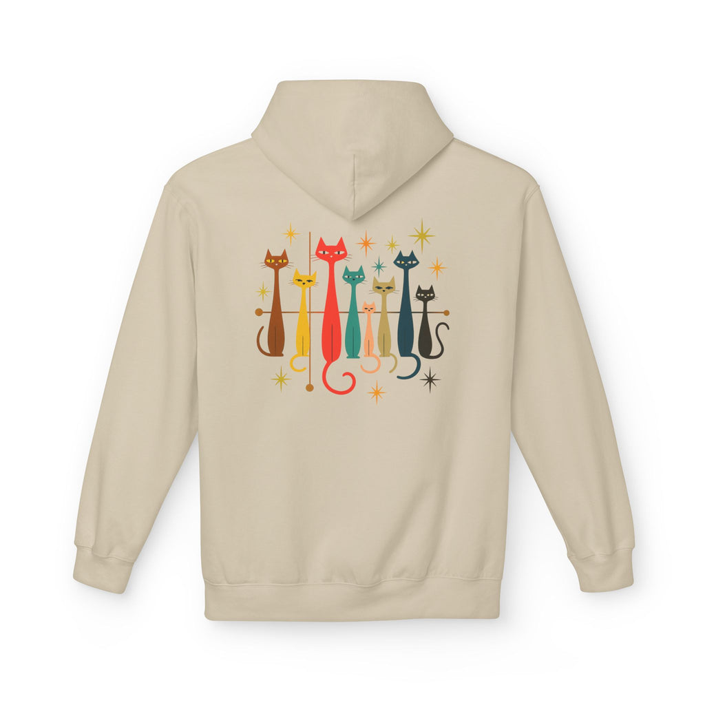 Retro Long Cats hoodie | Colorful Cat Illustration (printed front and back)