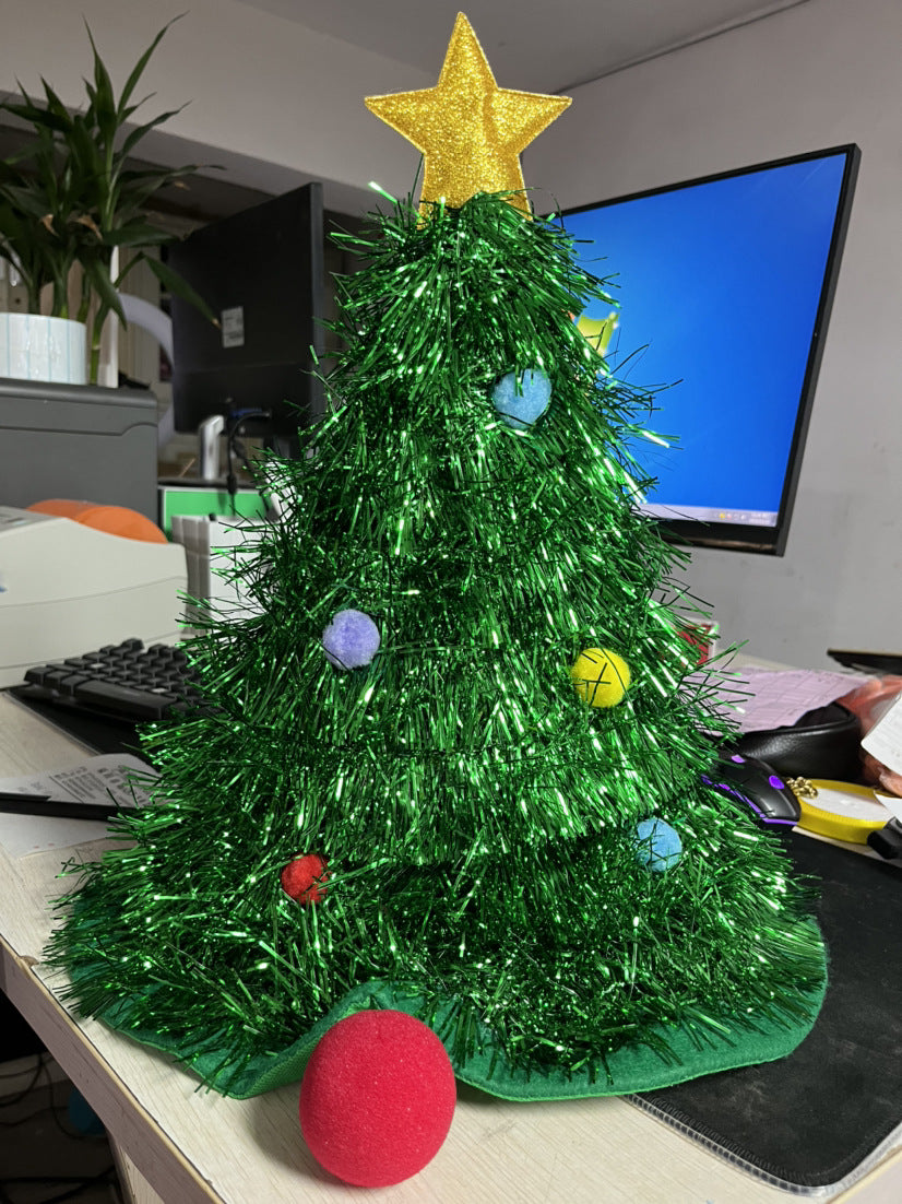 Christmas hat, non-woven fabric, rain silk, Christmas tree decoration supplies, props, party hats, Christmas gifts