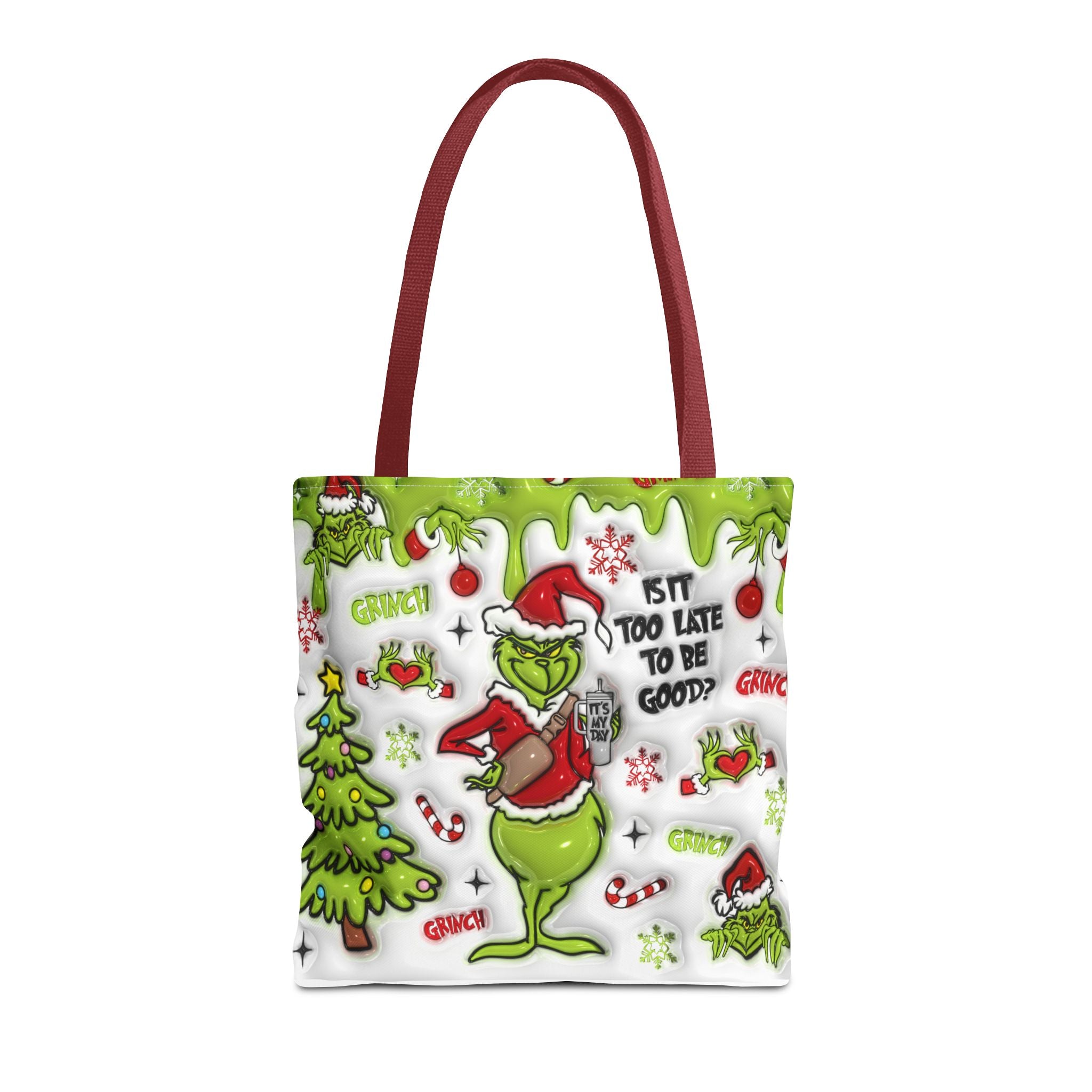 Christmas Tote Bag, Holiday Shopping Bag, Grinch Gift, Festive Reusable Bag, Cute Winter Accessory