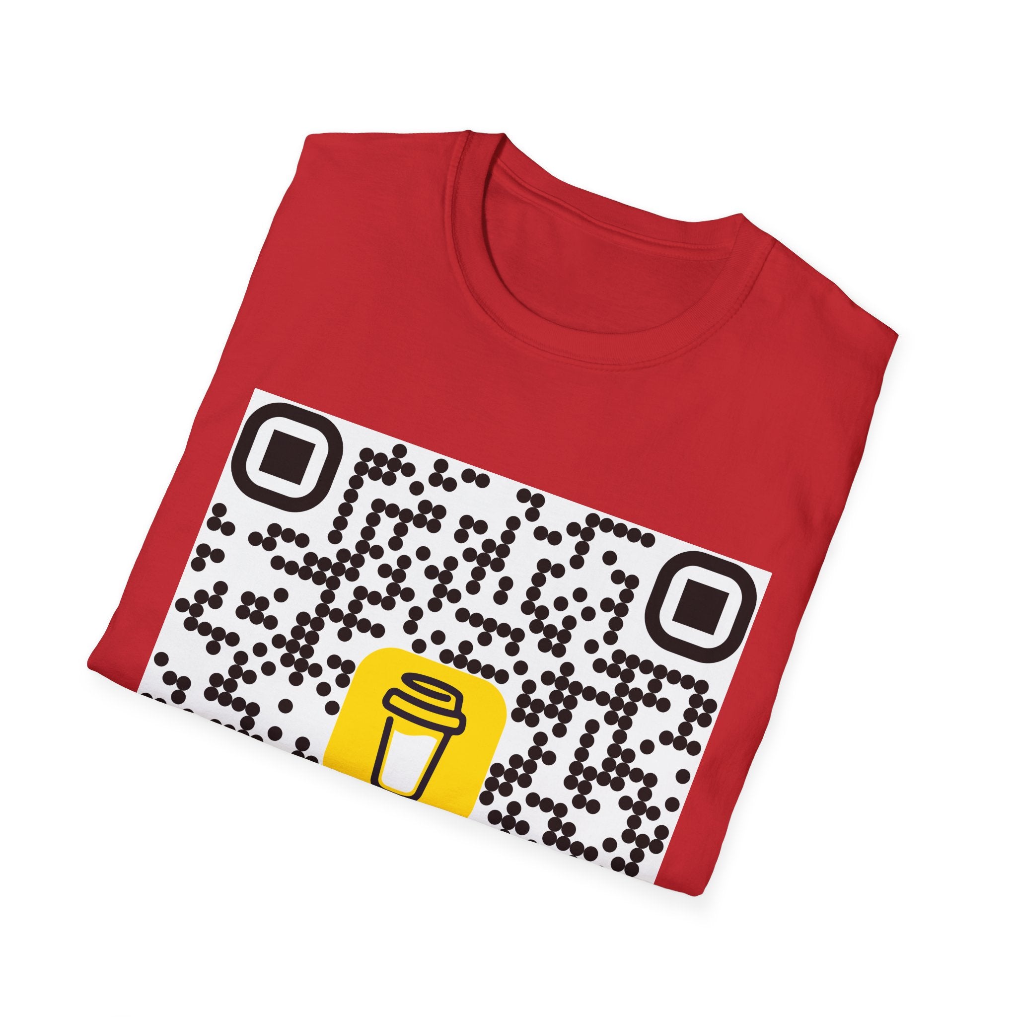 QR Code Coffee Cup T‑Shirt — Scan-to-Order Cafe Tee