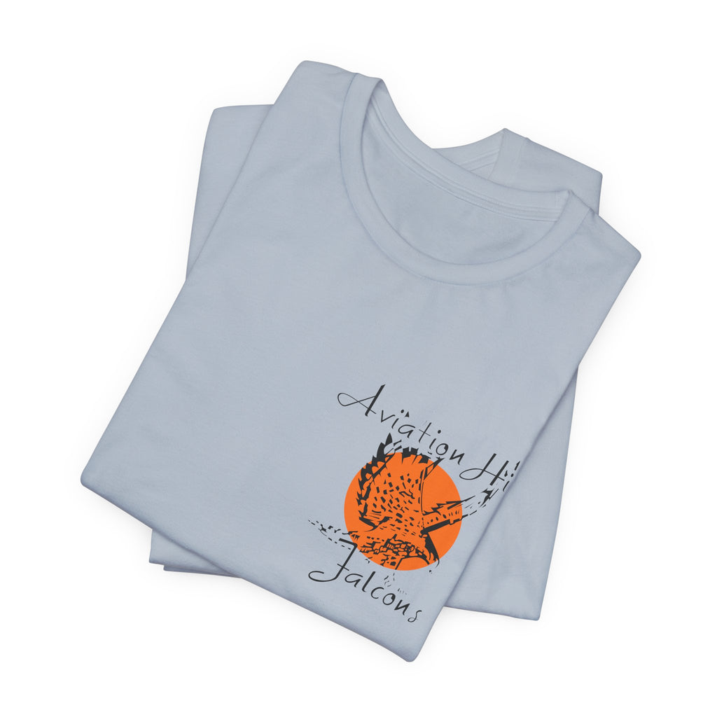 Aviation High School Signage Logo - Many Colors - Unisex Jersey Short Sleeve Tee