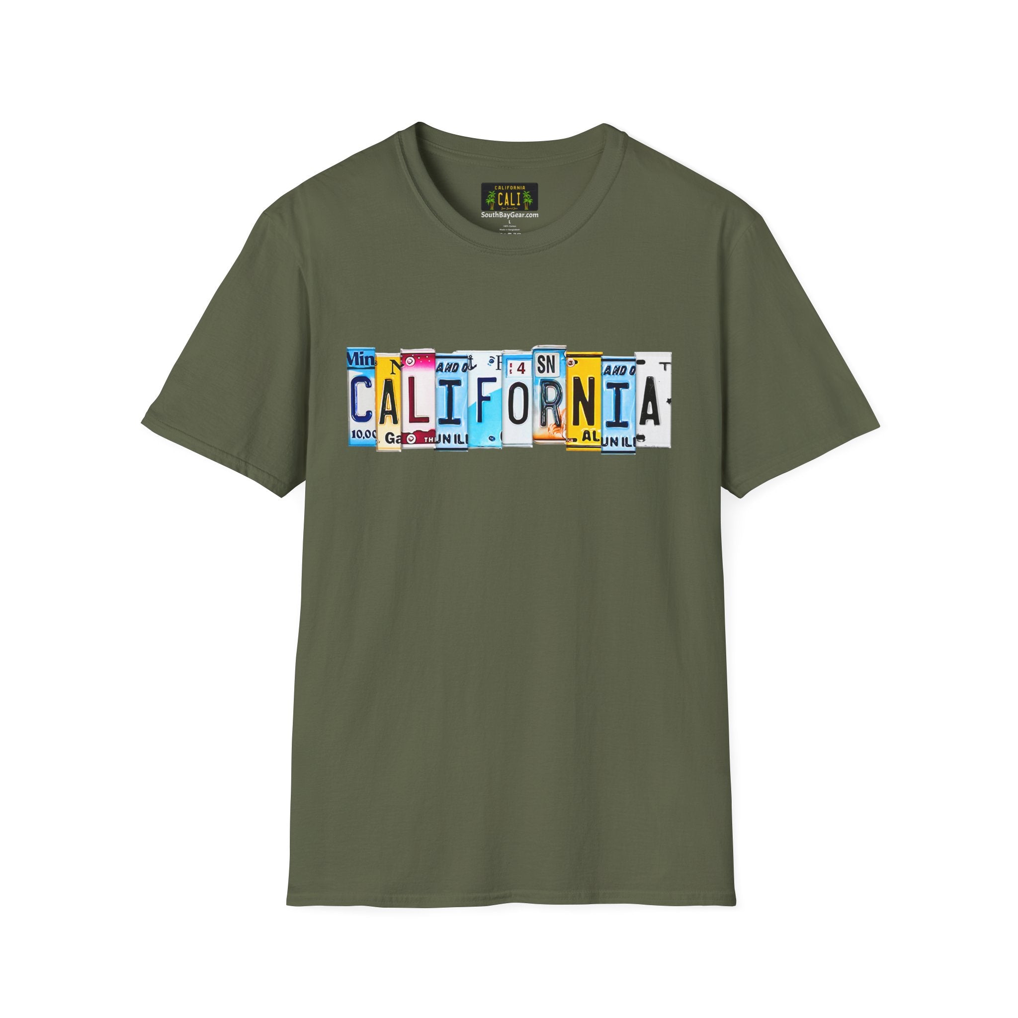 California License Plate Letters T-Shirt | Vintage Road Trip State Tee