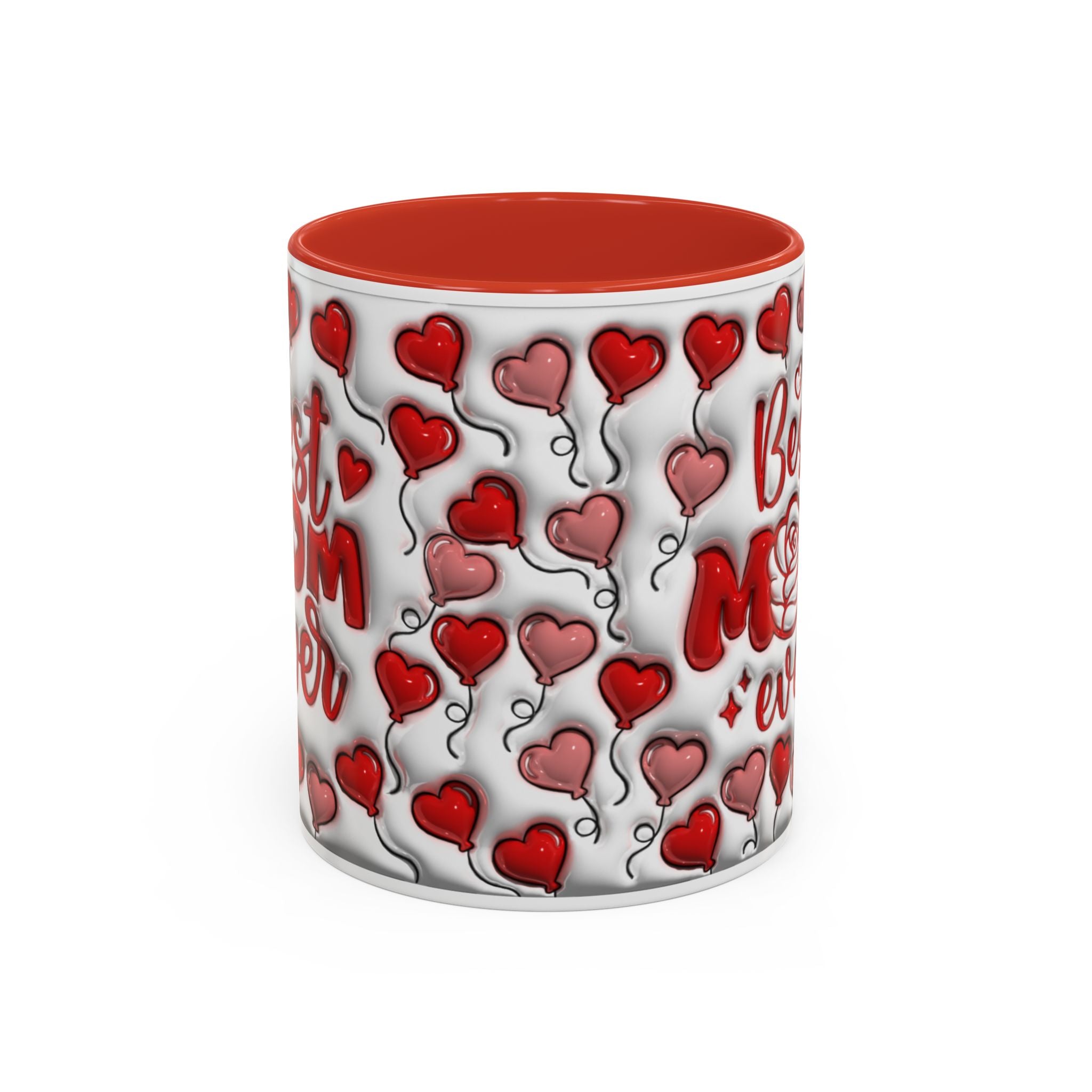Best Mom Ever Valentines Day Hearts Accent Coffee Mug (11, 15oz)
