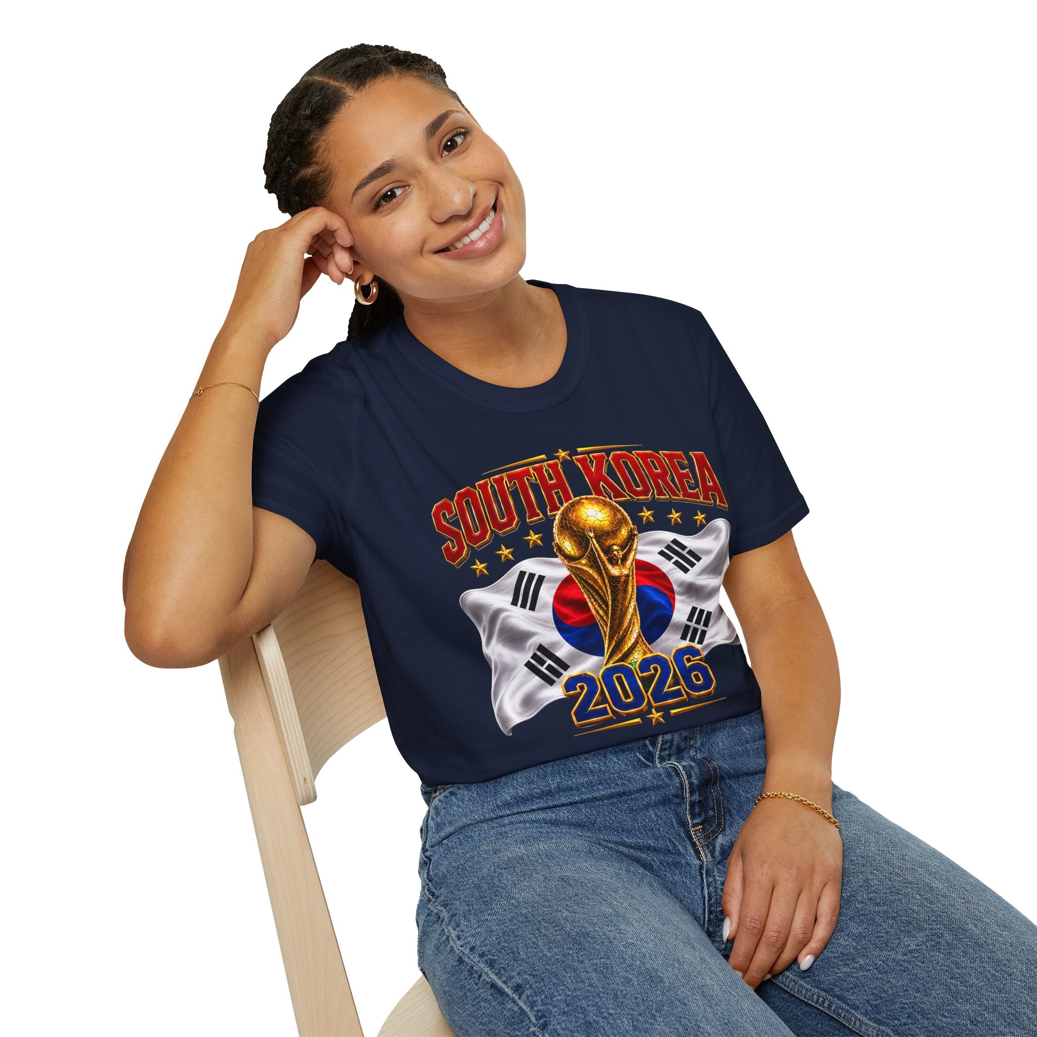 South Korea 2026 Soccer World Cup T-Shirt — Korean Flag & Trophy Football Fan Tee
