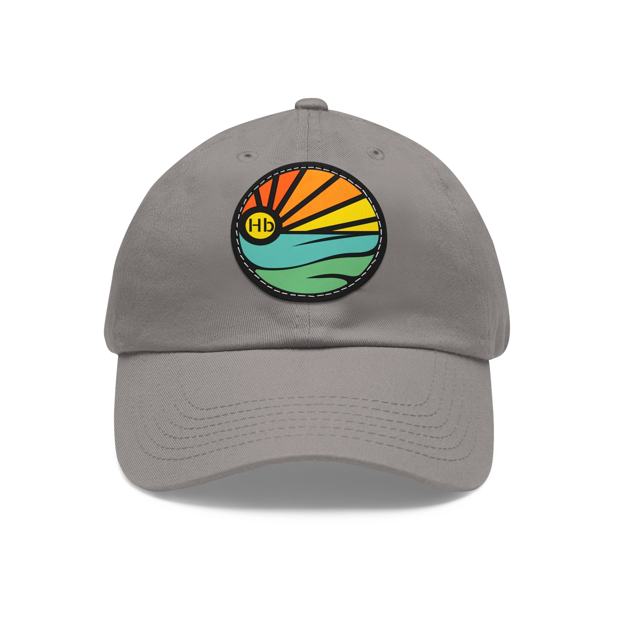 Hermosa Beach Sunset Wave Patch Hat | Mom and Dad Hat with Round Leather Patch #HermosaBeach