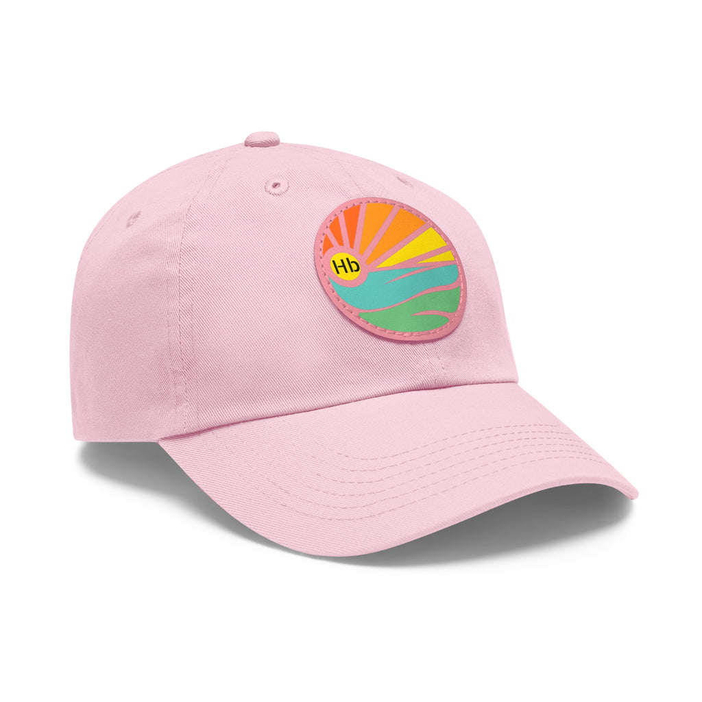 Hermosa Beach Sunset Wave Patch Hat | Mom and Dad Hat with Round Leather Patch #HermosaBeach