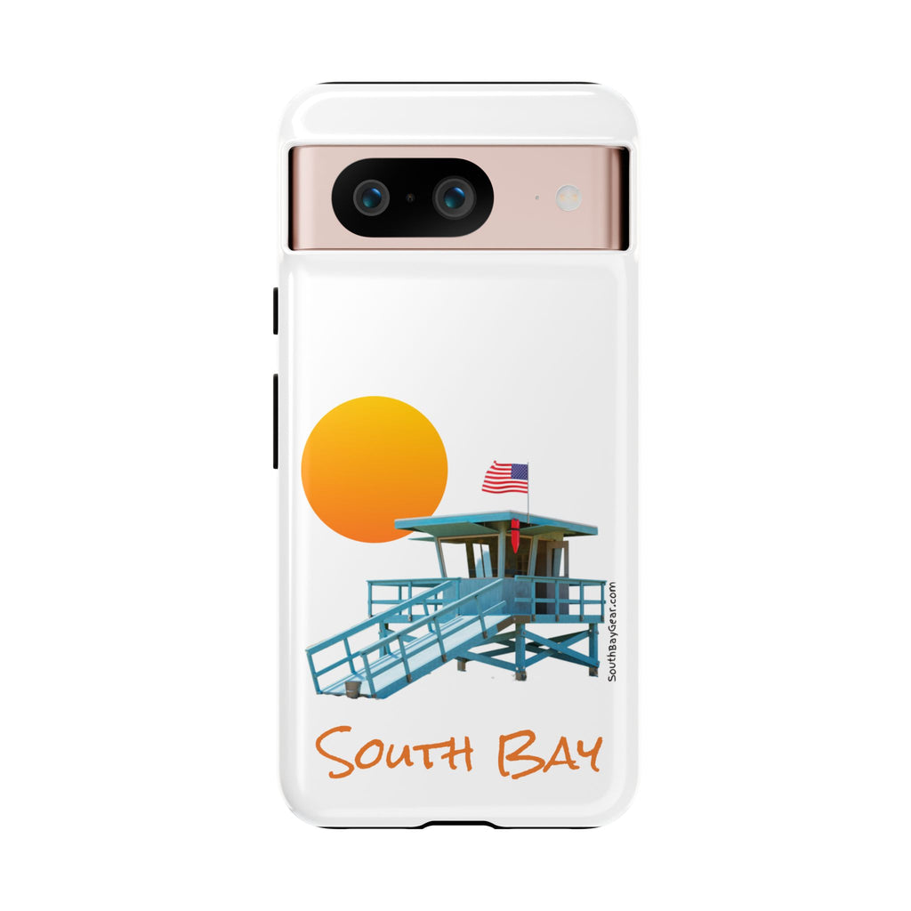 South Bay Lifeguard Stand with American Flag Tough Phone Cases
