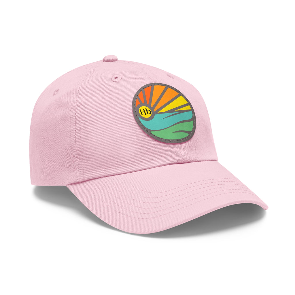 Hermosa Beach Sunset Wave Patch Hat | Mom and Dad Hat with Round Leather Patch #HermosaBeach