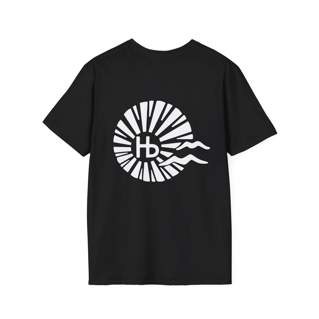 Hermosa Beach Sunburst Wave T-Shirt (printed front back neck) | Hb Minimal Logo Tee