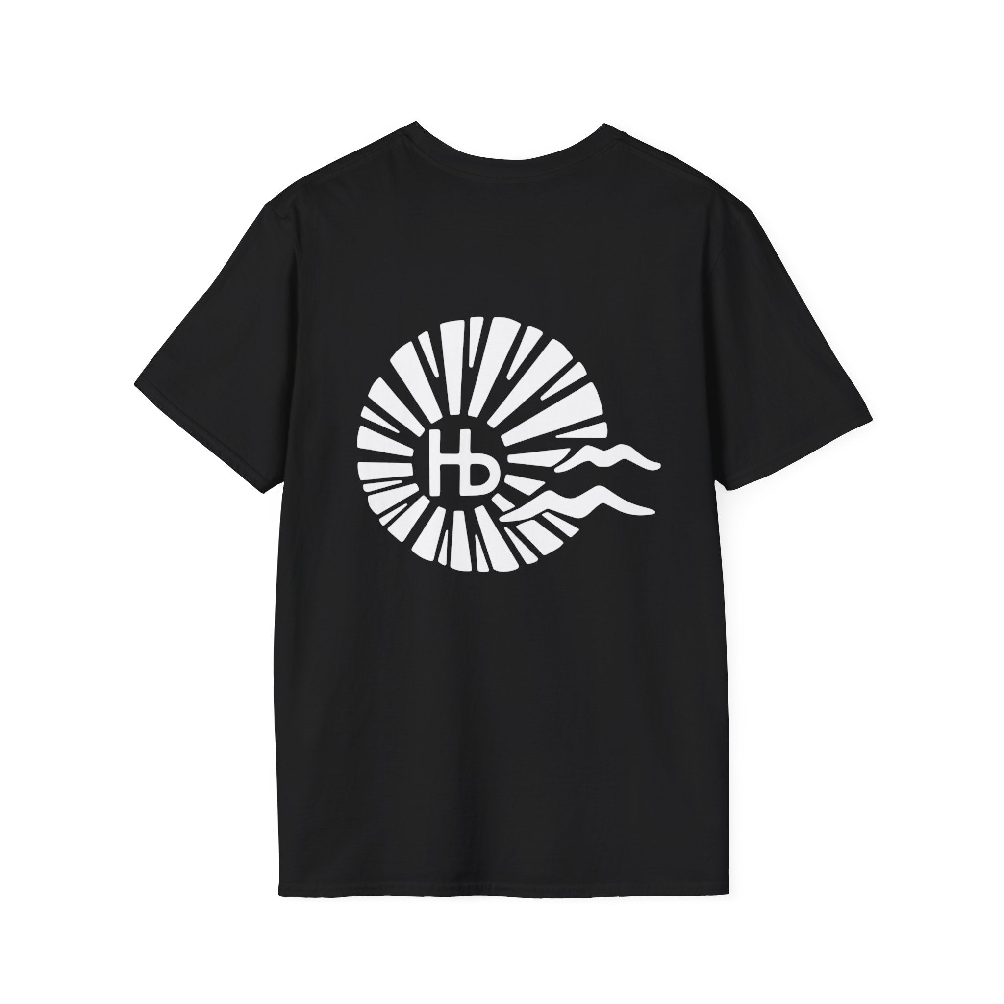 Hermosa Beach Sunburst Wave T-Shirt (printed front back neck) | Hb Minimal Logo Tee
