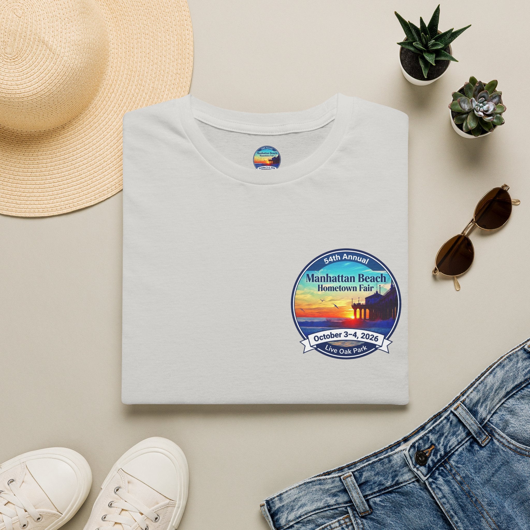 Manhattan Beach Hometown Fair T-Shirt — 54th Annual Sunset Surf Logo (Oct 3-4, 2026)