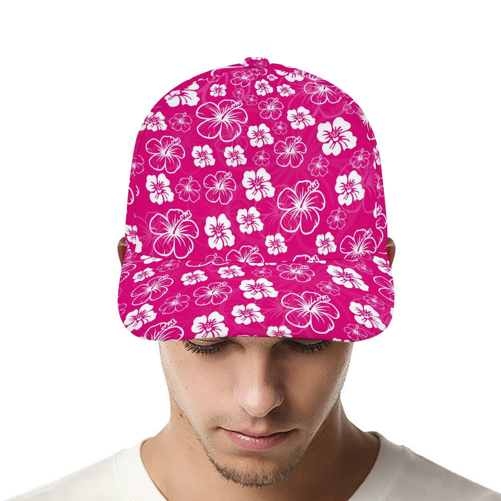 Pink Hawaiian Print Baseball Cap Free Shipping