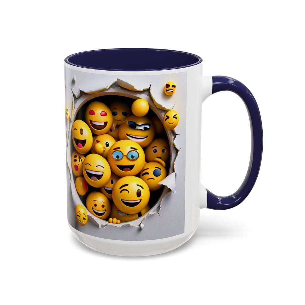 Emoji Explosion Coffee Mug | Accent Inner & Handle Color, 11oz 15oz