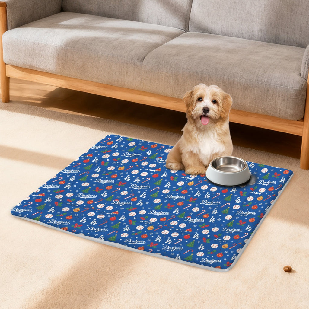Dodgers Christmas Pet mat 25x18 inches Made in USA