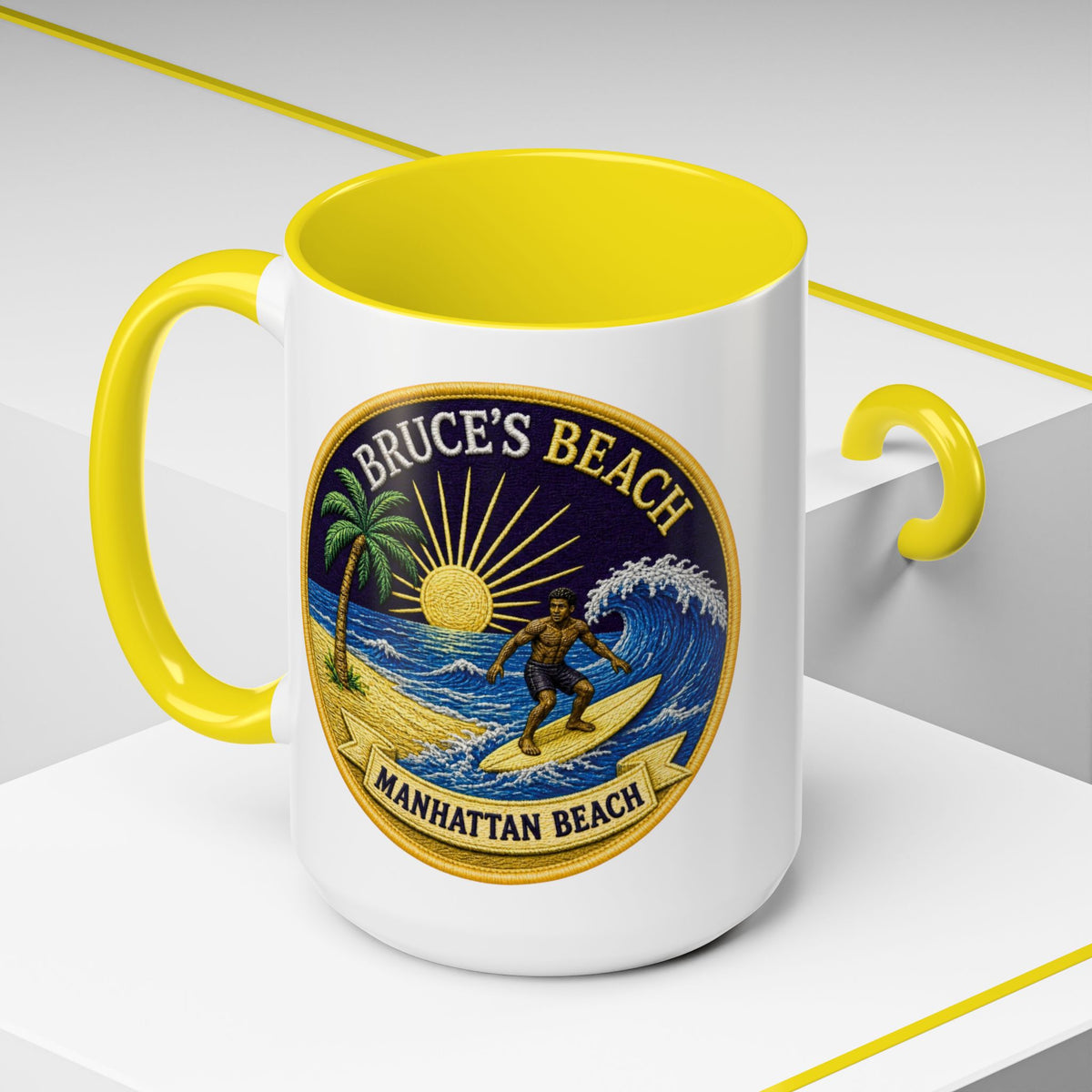 Manhattan Beach Surf Mug — Bruce’s Beach Coffee Cup (11/15oz Accent)