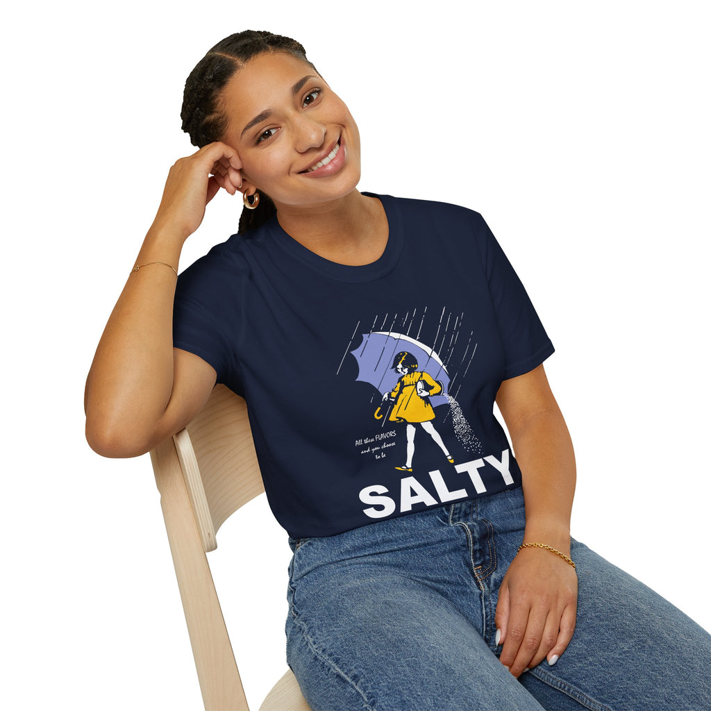 Salty Rainy Day Graphic T-Shirt — Girl with Umbrella Illustration