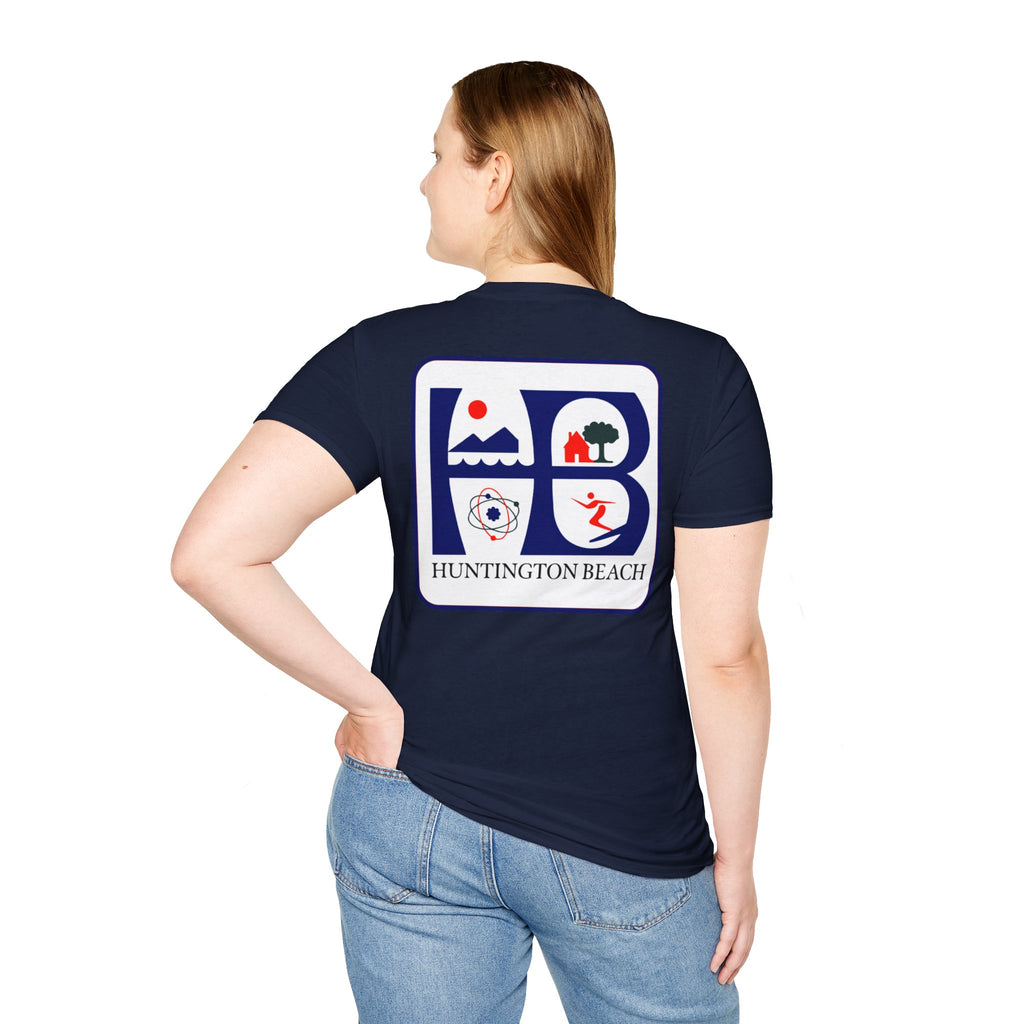 Huntington Beach Retro Logo T-Shirt — HB Surf & Sunset Tee (printed 3 side)