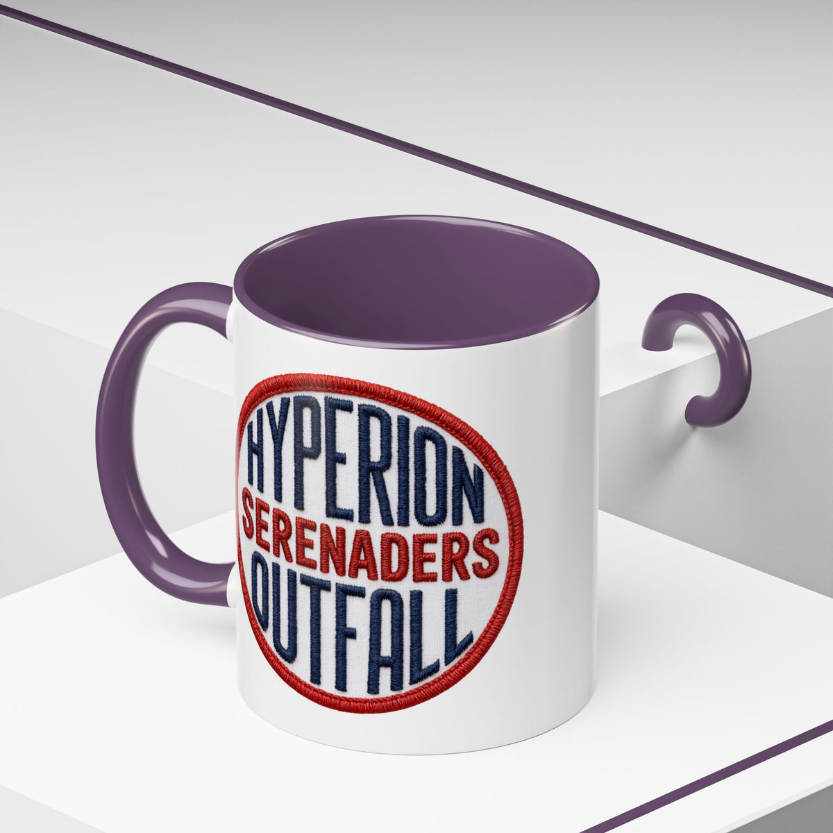 Accent Coffee Mug — "Hyperion Serenaders Outfall" Retro Patch Ceramic Mug (11/15oz)