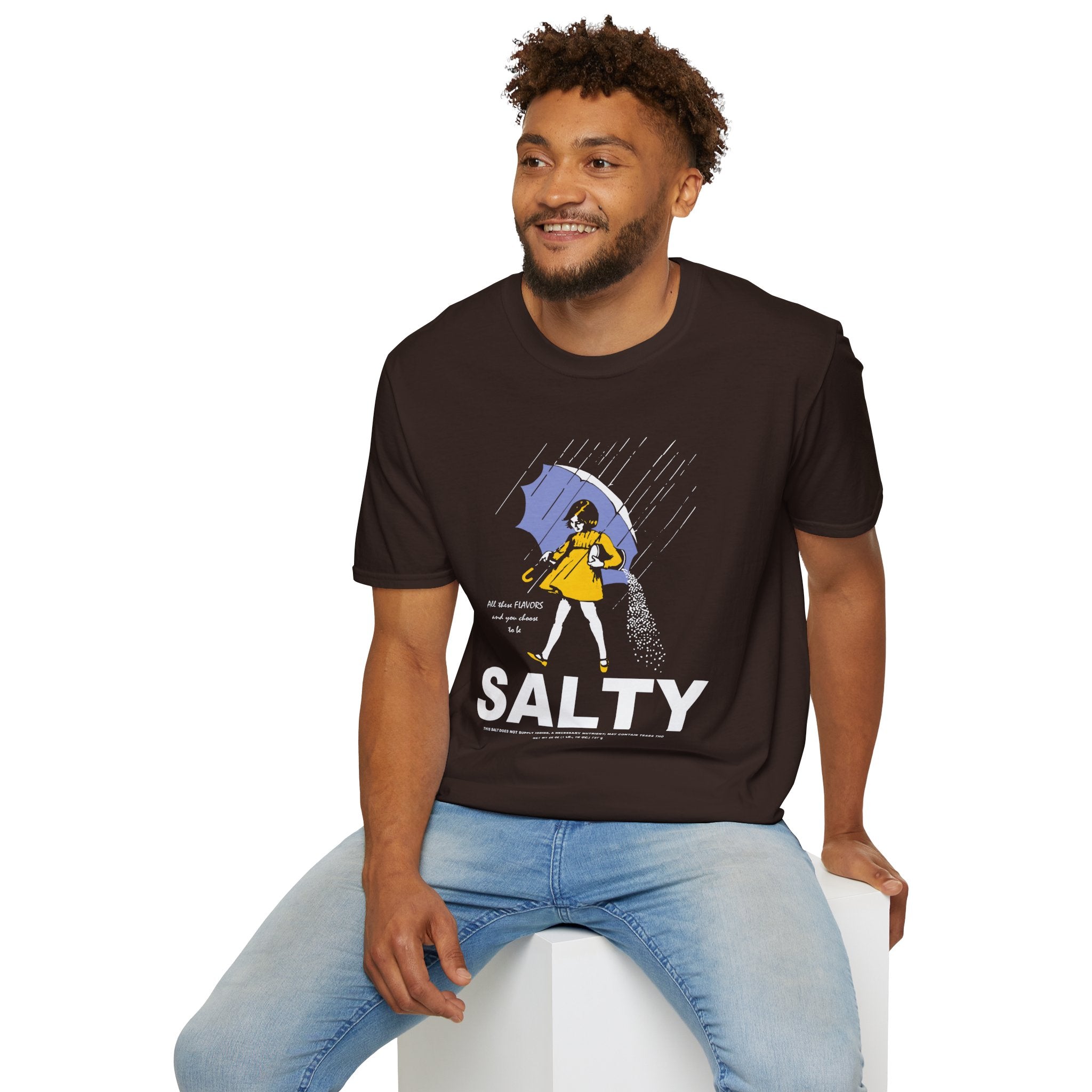 Salty Rainy Day Graphic T-Shirt — Girl with Umbrella Illustration