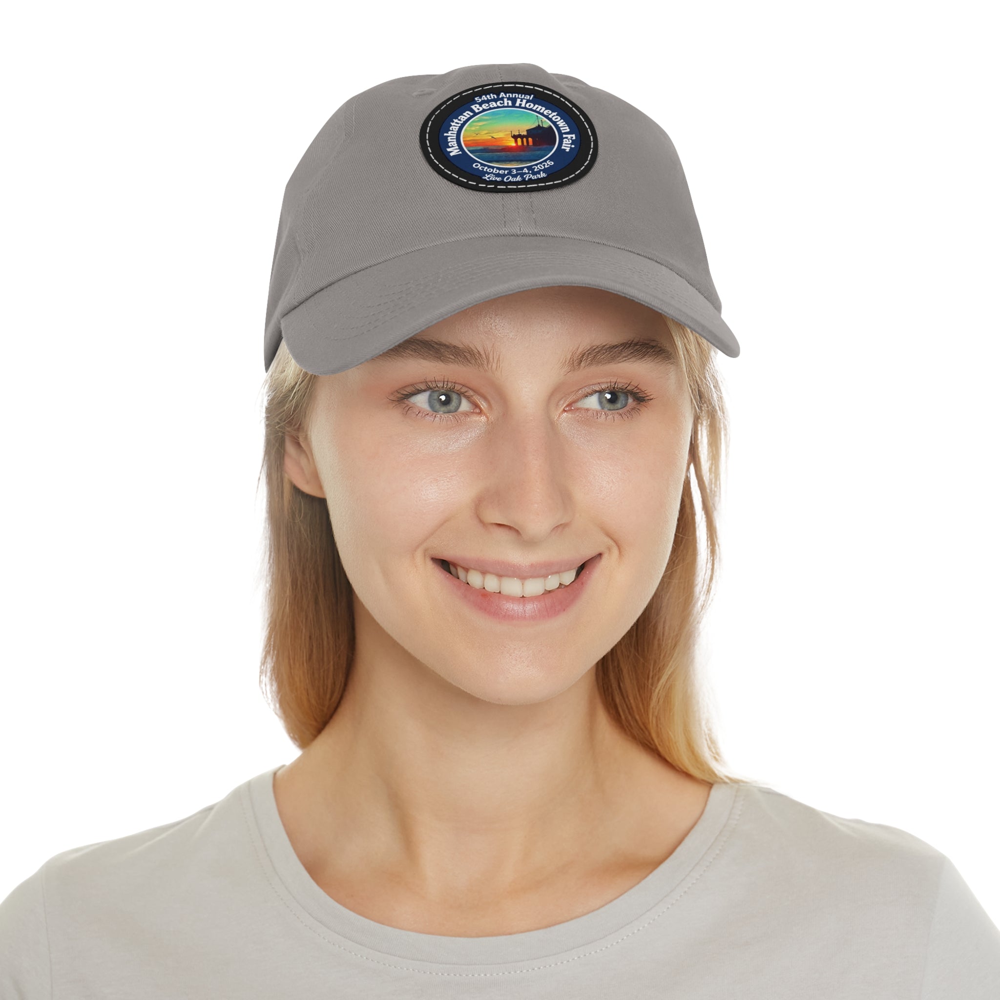 Manhattan Beach Hometown Fair 2026  Beach  Live Oak Park Annual Festival Round Leather Patch Hat