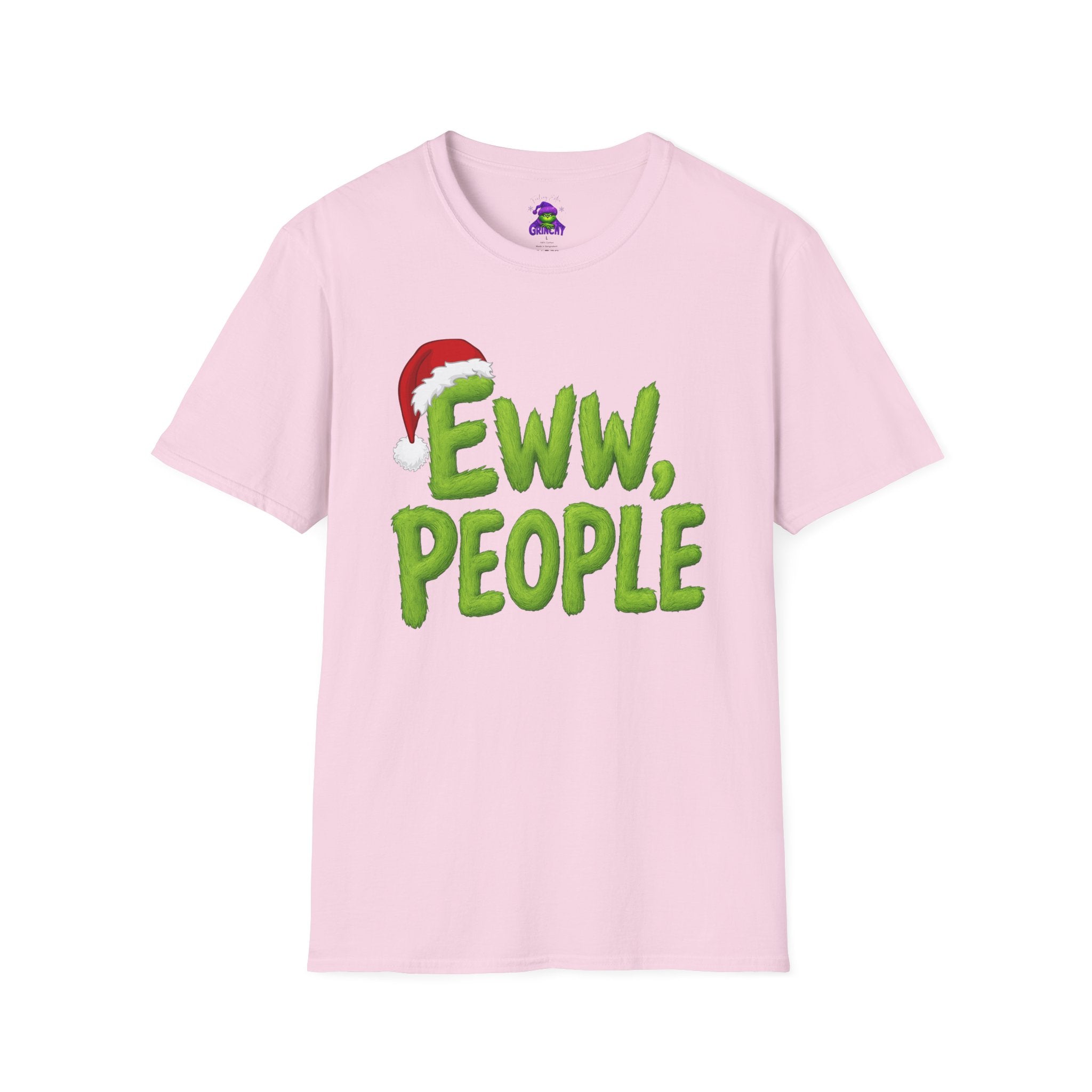 Eww, People T-Shirt | Funny Grinchy Santa Hat Holiday Tee