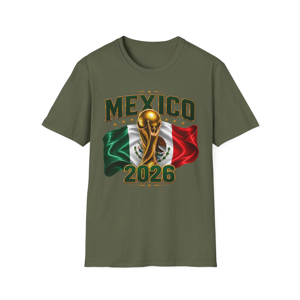 Mexico 2026 World Cup T-Shirt — Flag & Trophy Soccer Fan Tee