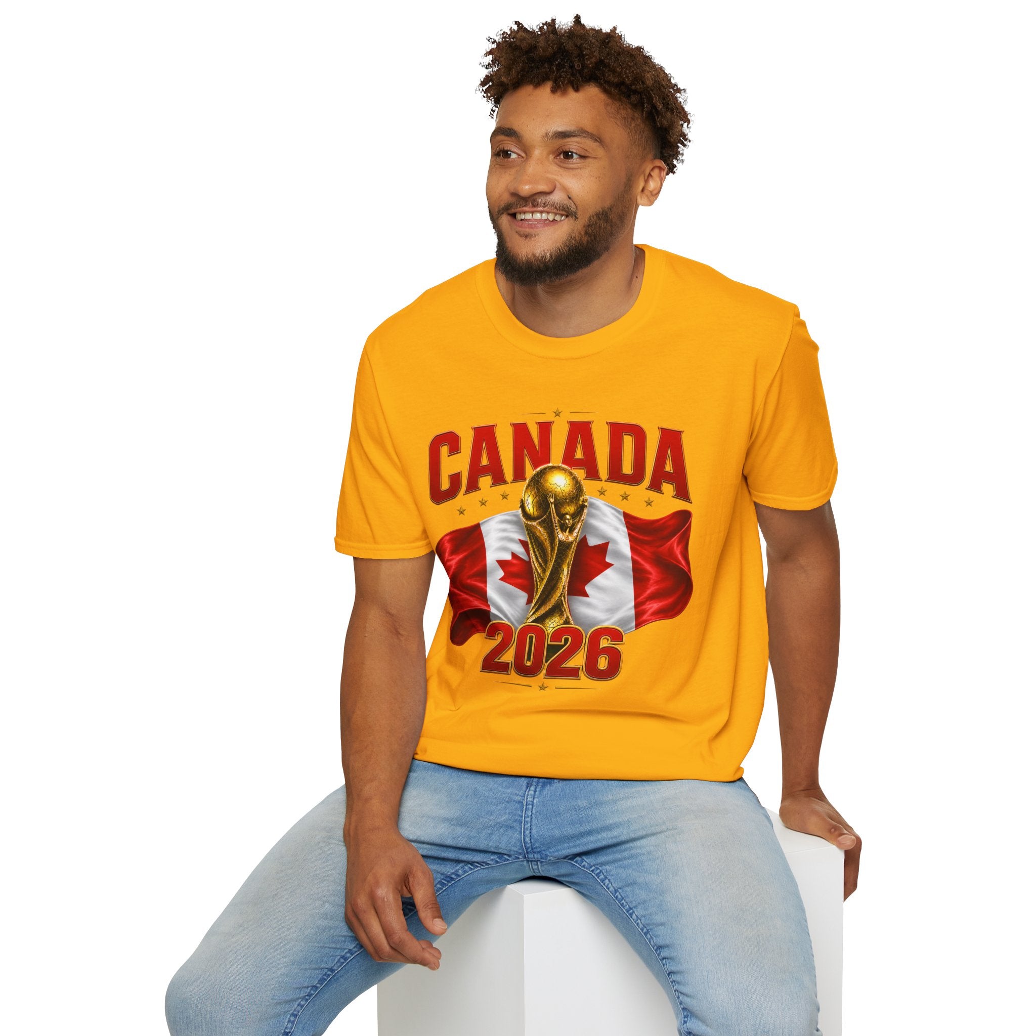 Canada 2026 World Cup T-Shirt — Canadian Soccer Fan Tee with Trophy & Flag
